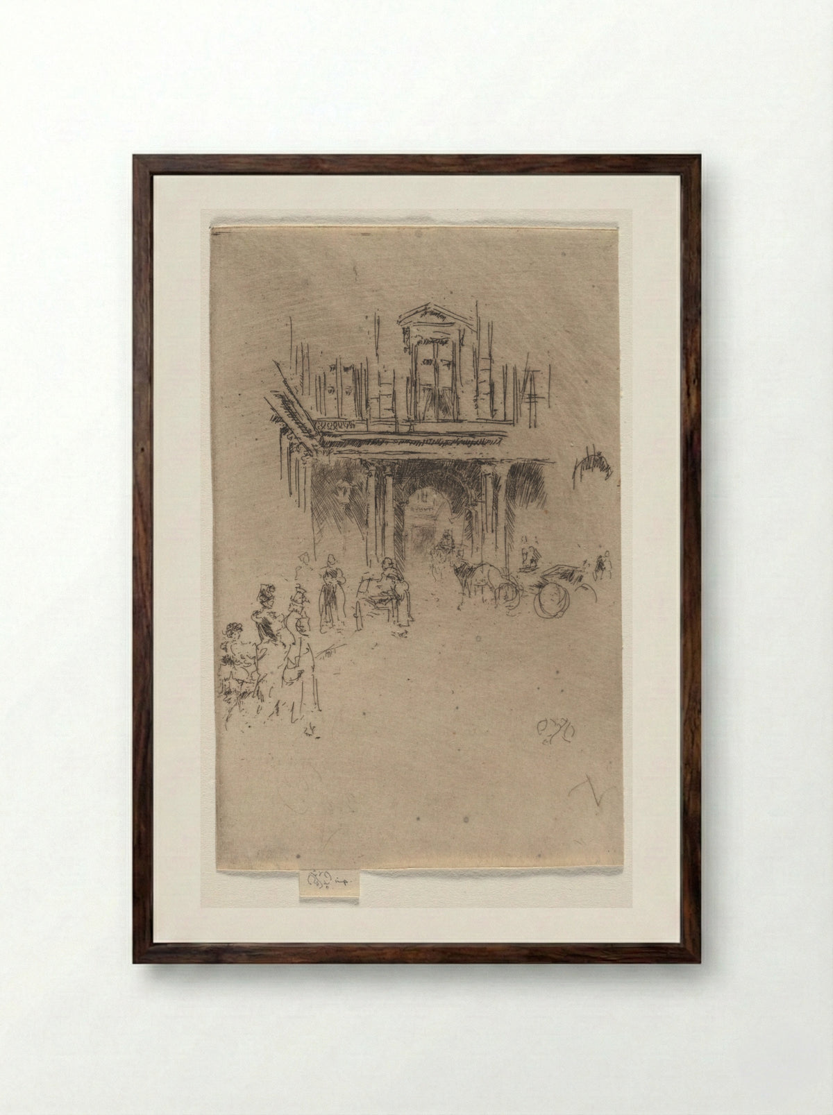 A Corner of the Palais Royal - James McNeill Whistler - Framed Print Dark Wood