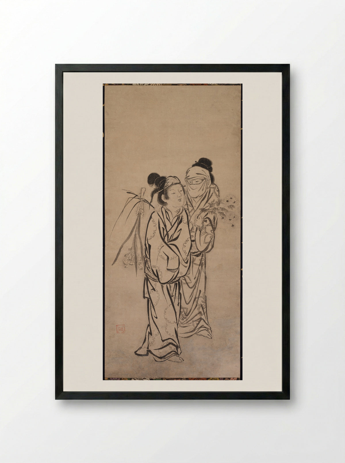 A Couple - Hasegawa Sōen - Framed Print Black