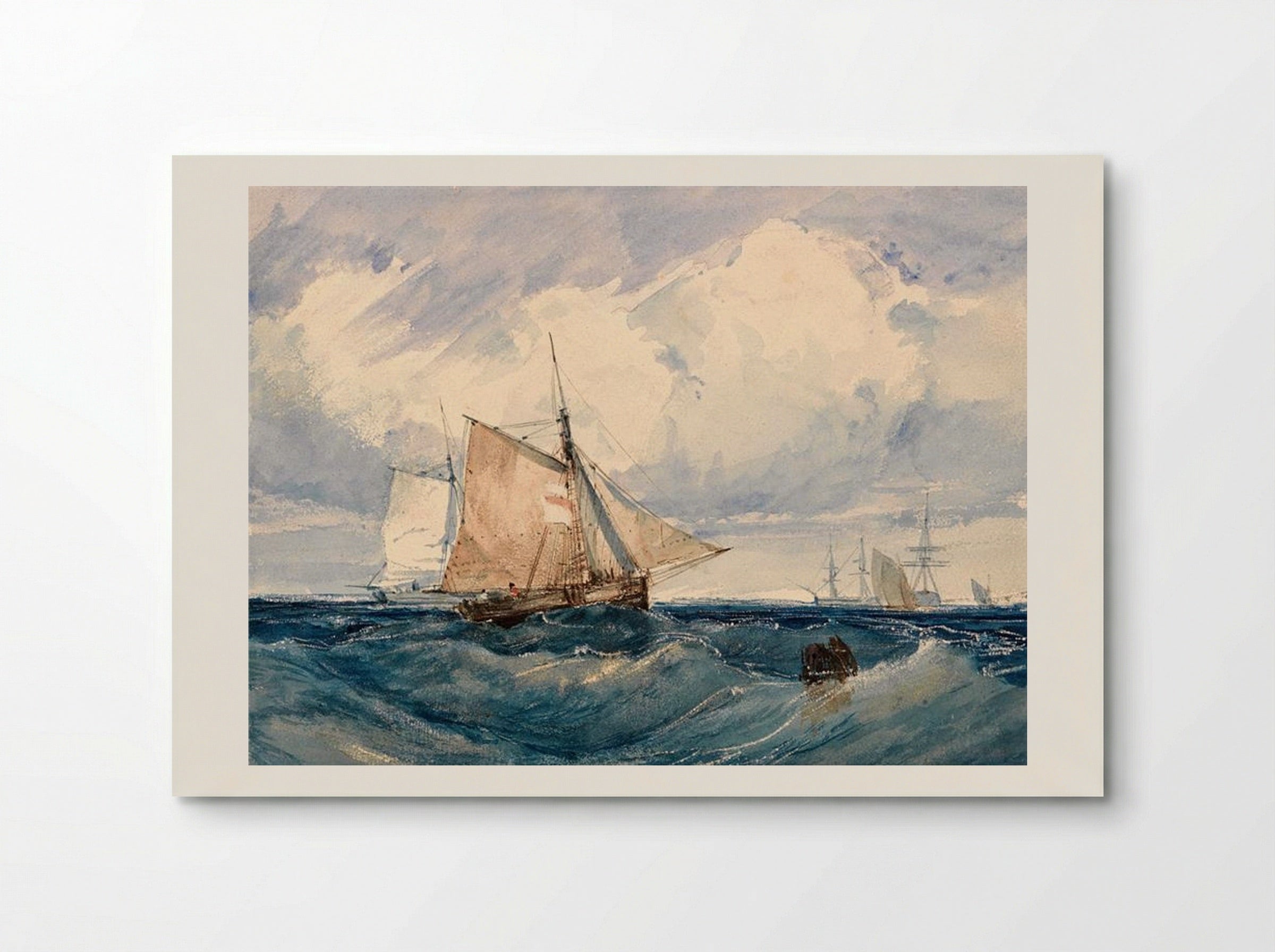 A Cutter and other Ships in a Strong Breeze - Richard Parkes Bonington - Poster