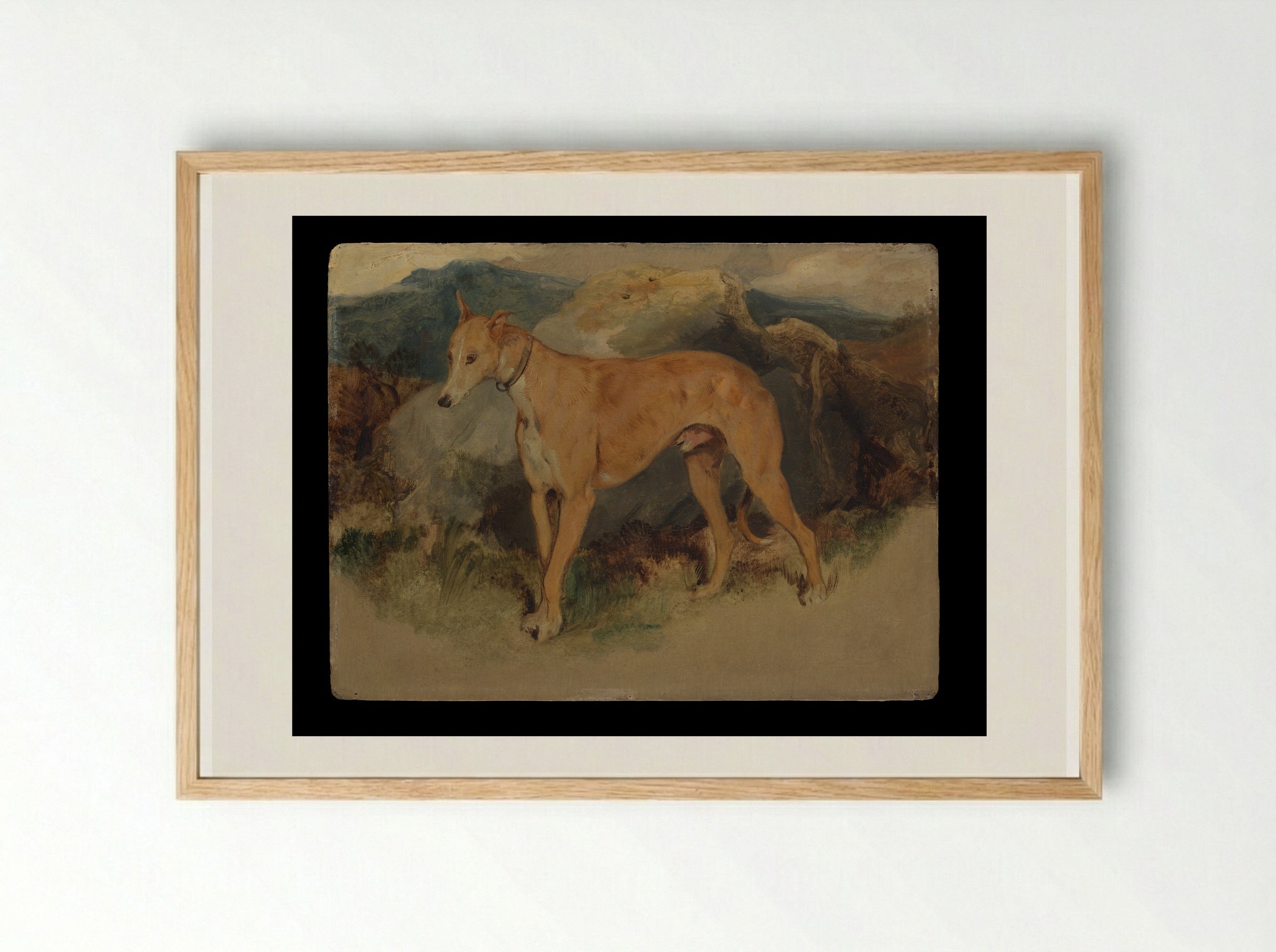 A Deerhound - Sir Edwin Henry Landseer - Framed Print Wood