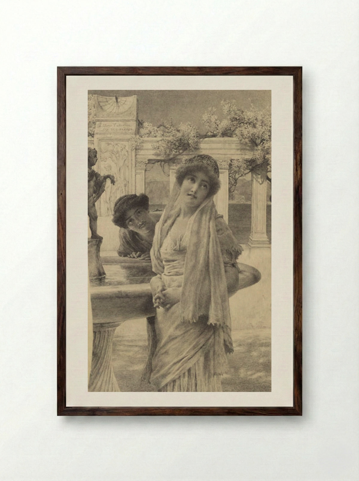 A Difference of Opinion - Sir Lawrence Alma-Tadema - Framed Print Dark Wood