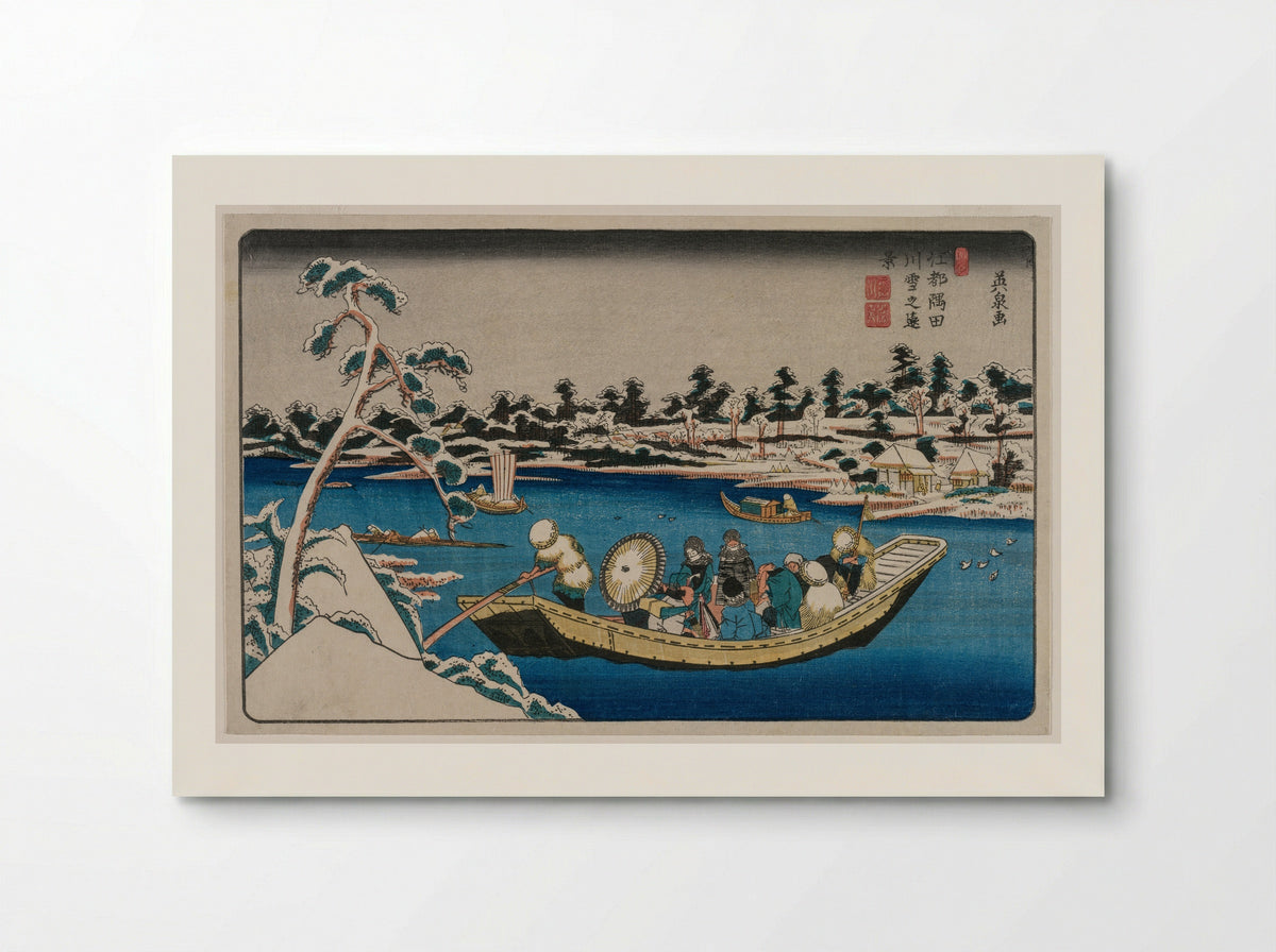 A Distant View of Snow on the Sumida River in Edo - Ikeda Eisen - Poster