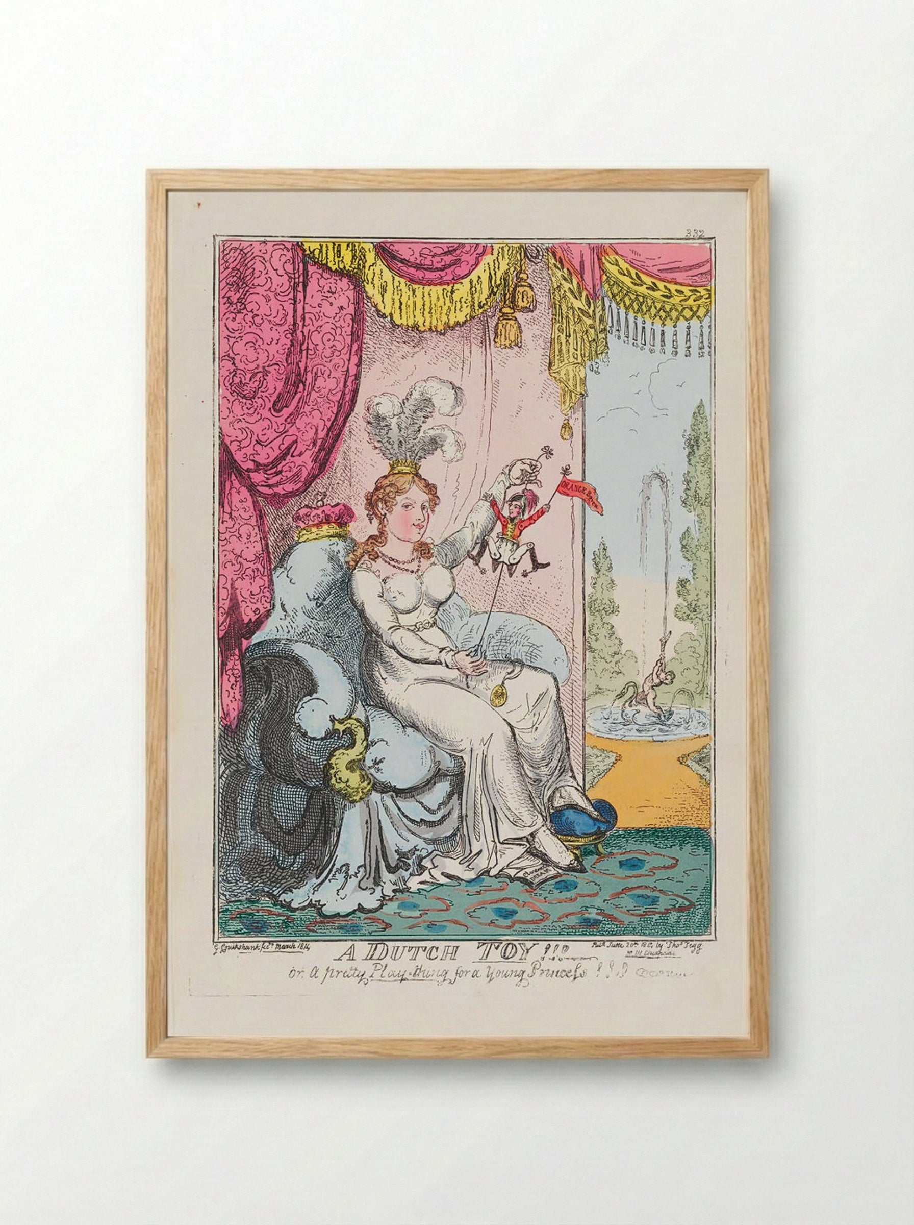 A Dutch Toy!! or a pretty Play-thing for a Young Princess!!! - George Cruikshank - Framed Print Wood