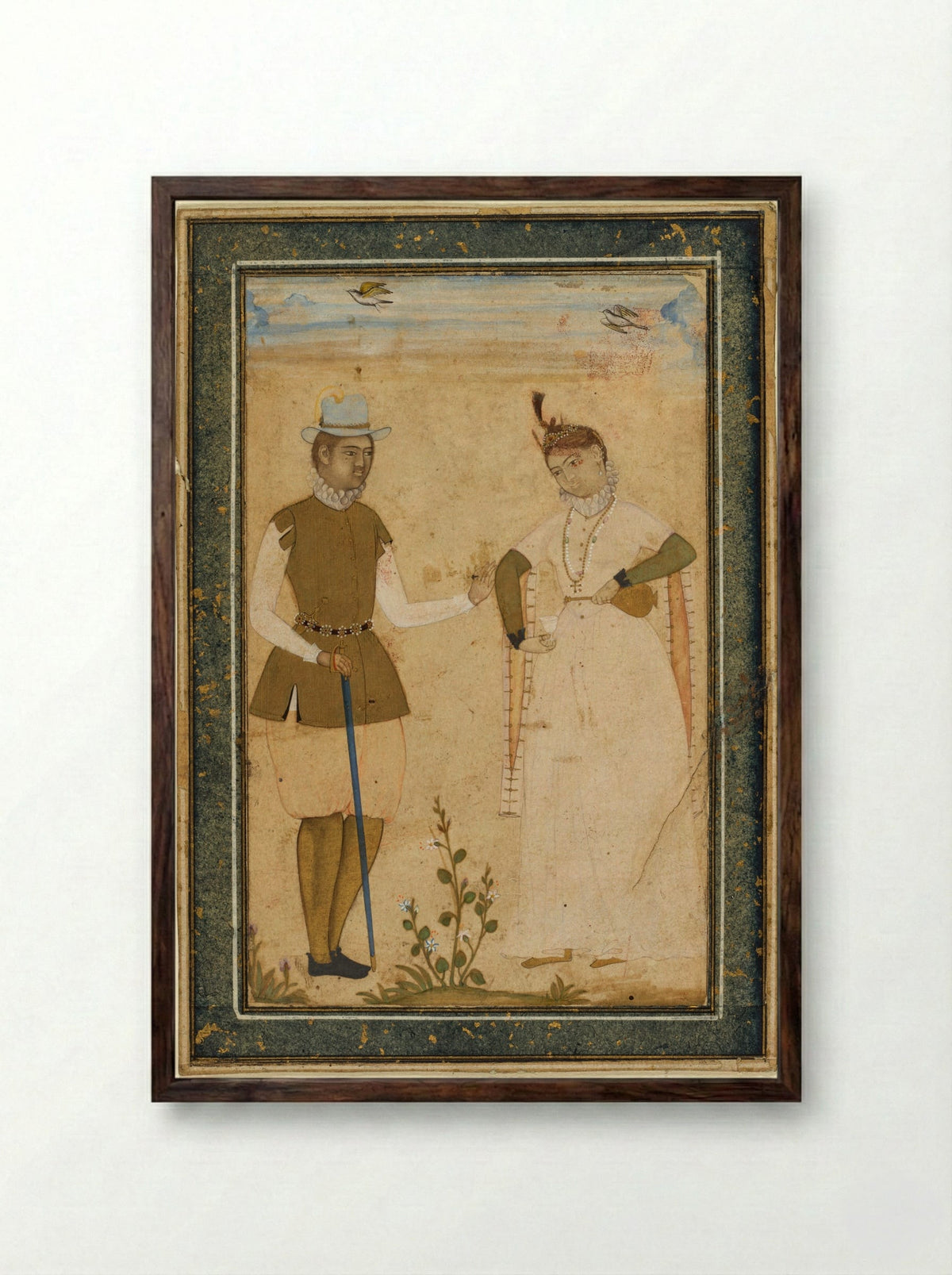 A European Couple - Ali Riza - Framed Print Dark Wood