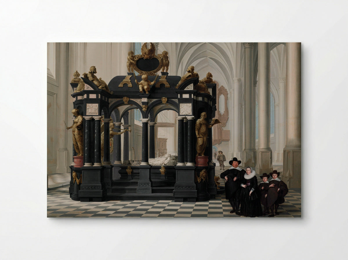 A Family beside the Tomb of Prince William I in the Nieuwe Kerk, Delft - Dirck van Delen - Poster