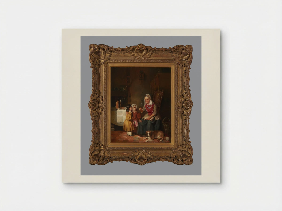 A Father with Two Children at the Mother's Grave - Willem Hendrik Schmidt - Poster