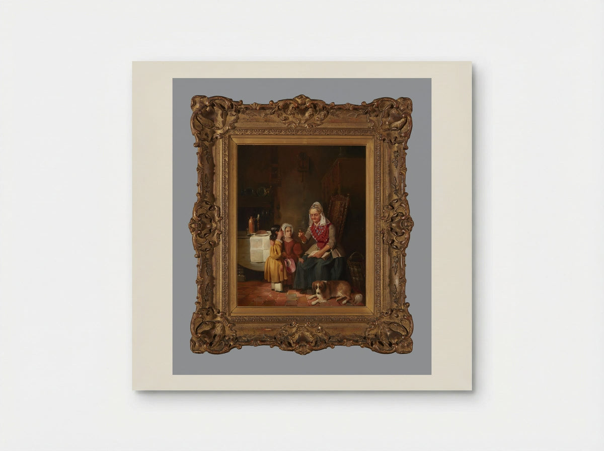 A Father with Two Children at the Mother's Grave - Willem Hendrik Schmidt - Poster