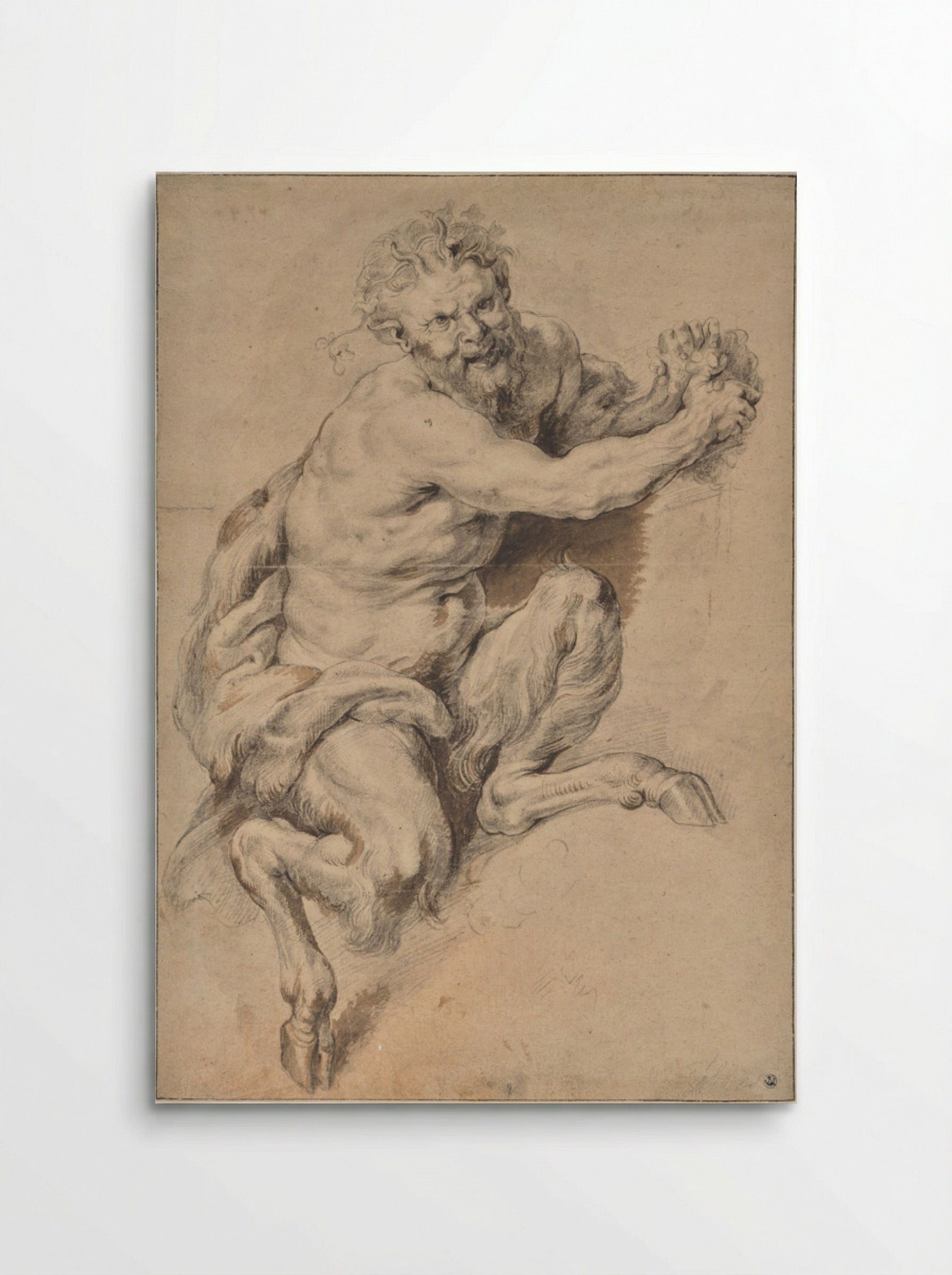 A Faun Grasping a Bunch of Grapes - Peter Paul Rubens - Poster