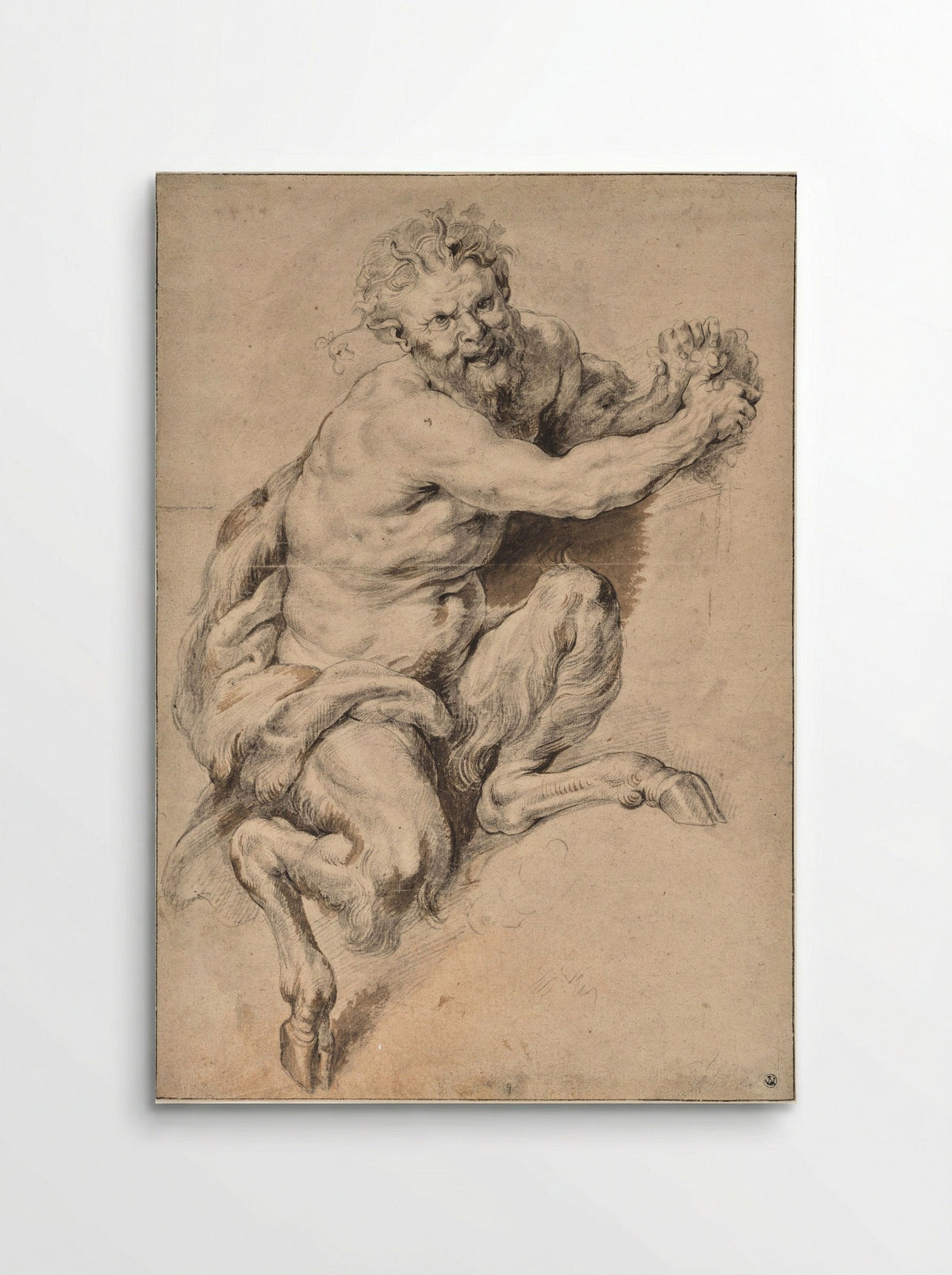 A Faun Grasping a Bunch of Grapes - Peter Paul Rubens - Poster
