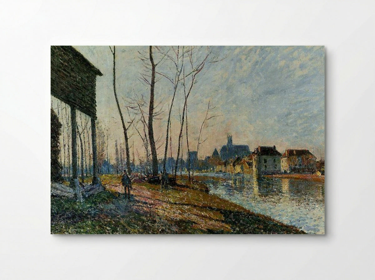 A February Morning at Moret-sur-Loing - Alfred Sisley - Poster