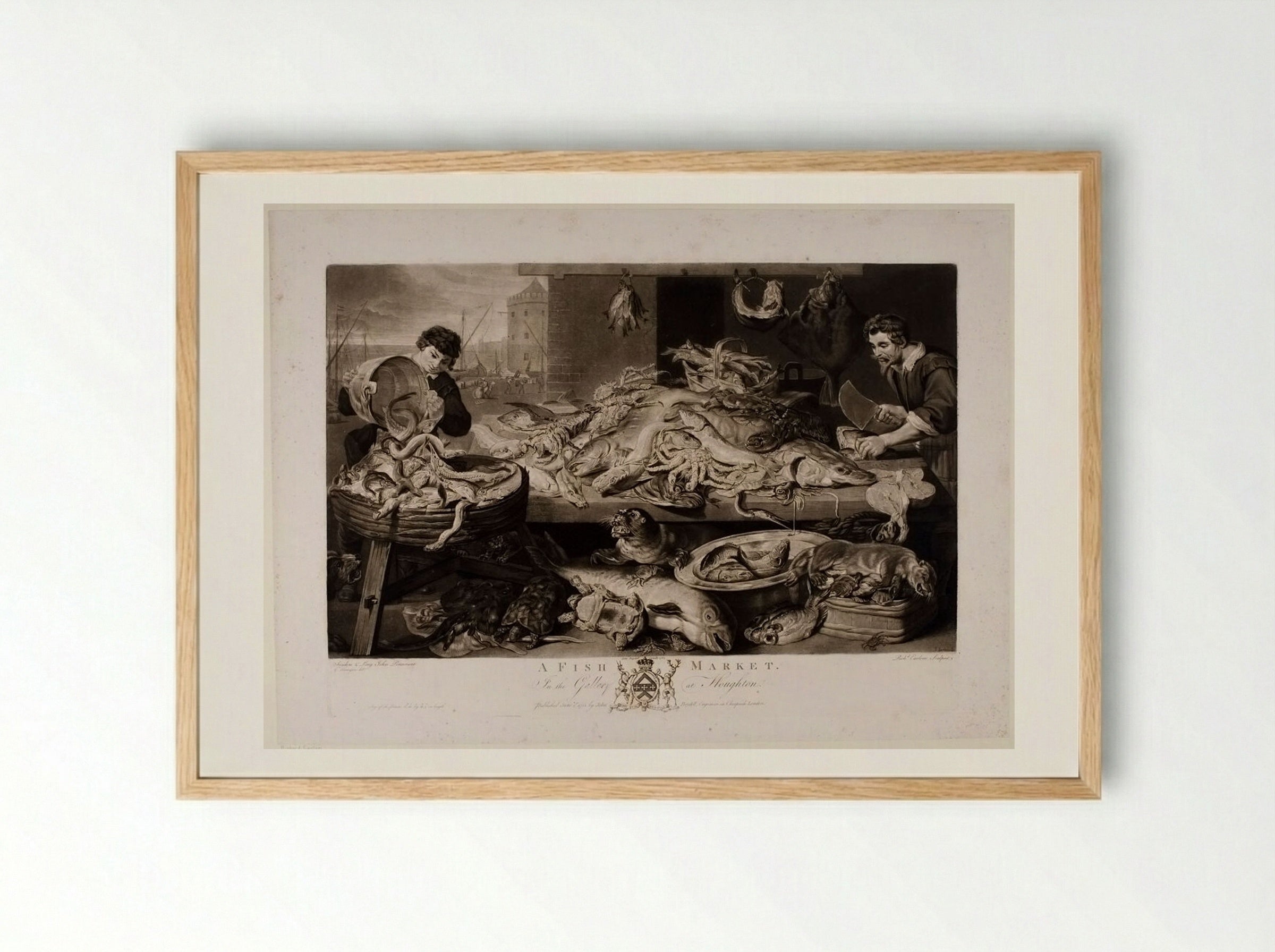 A Fish Market - Richard Earlom - Framed Print Wood
