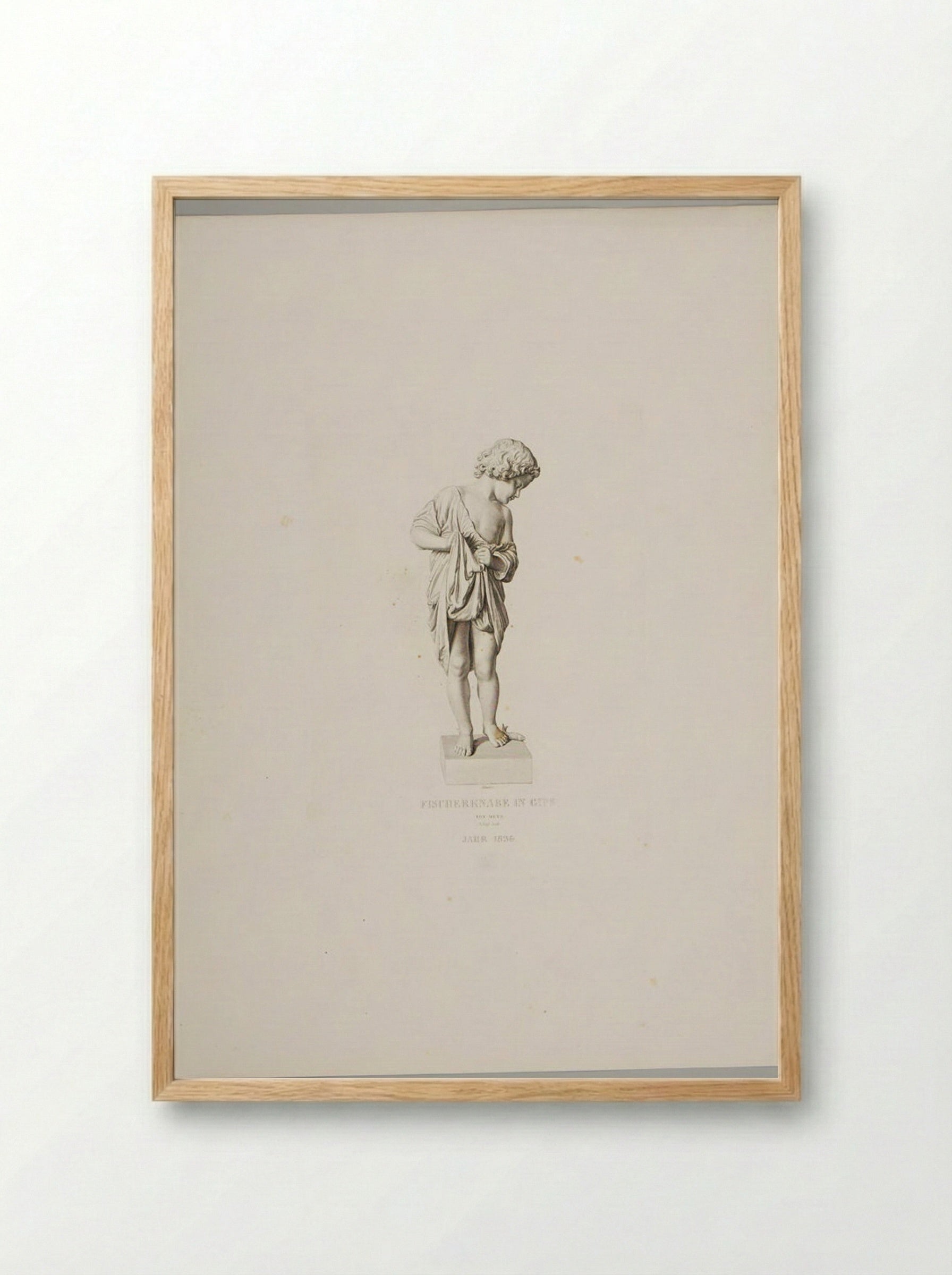 A Fisher Boy, in Plaster - Adolf Hohneck - Framed Print Wood