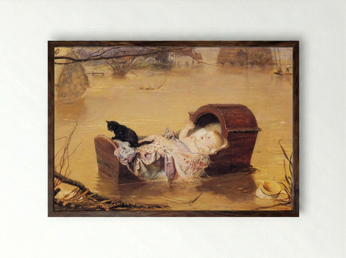 A Flood - John Everett Millais - Framed Print Dark Wood