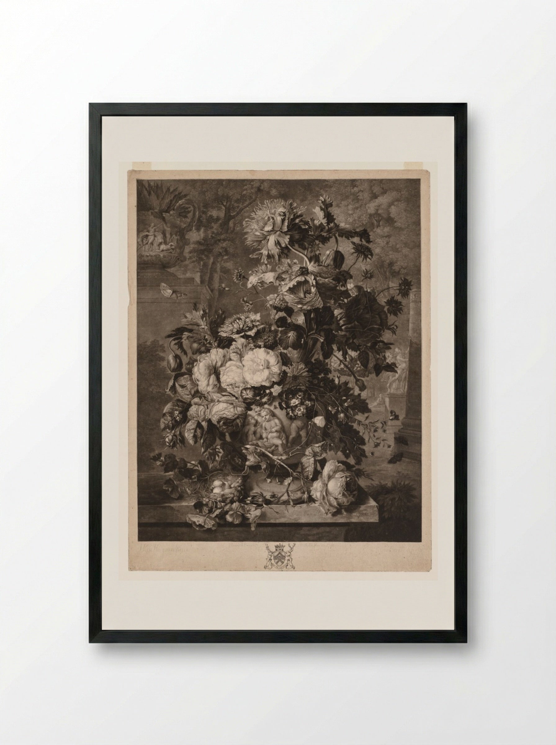 A Flower Piece - Richard Earlom - Framed Print Black