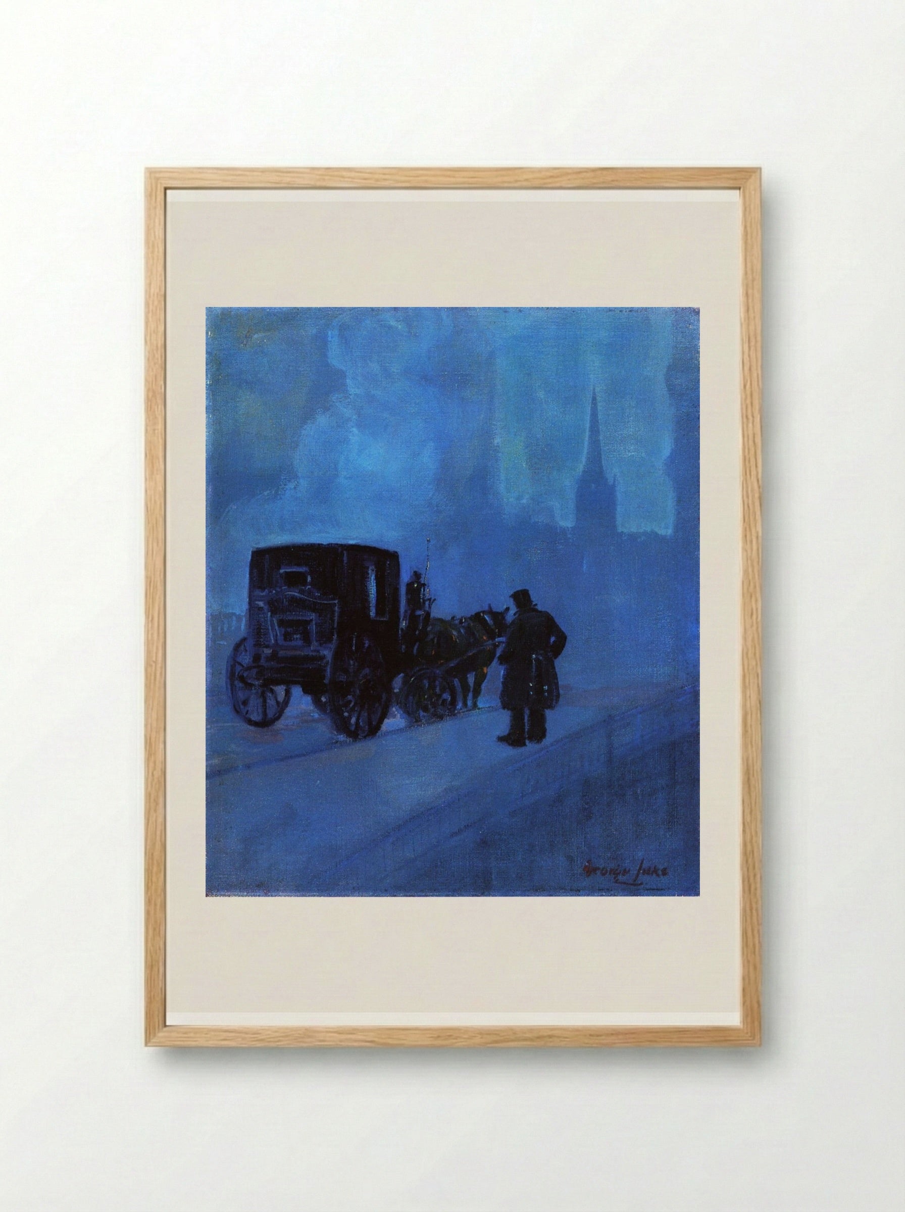 A Foggy Night - George Luks - Framed Print Wood