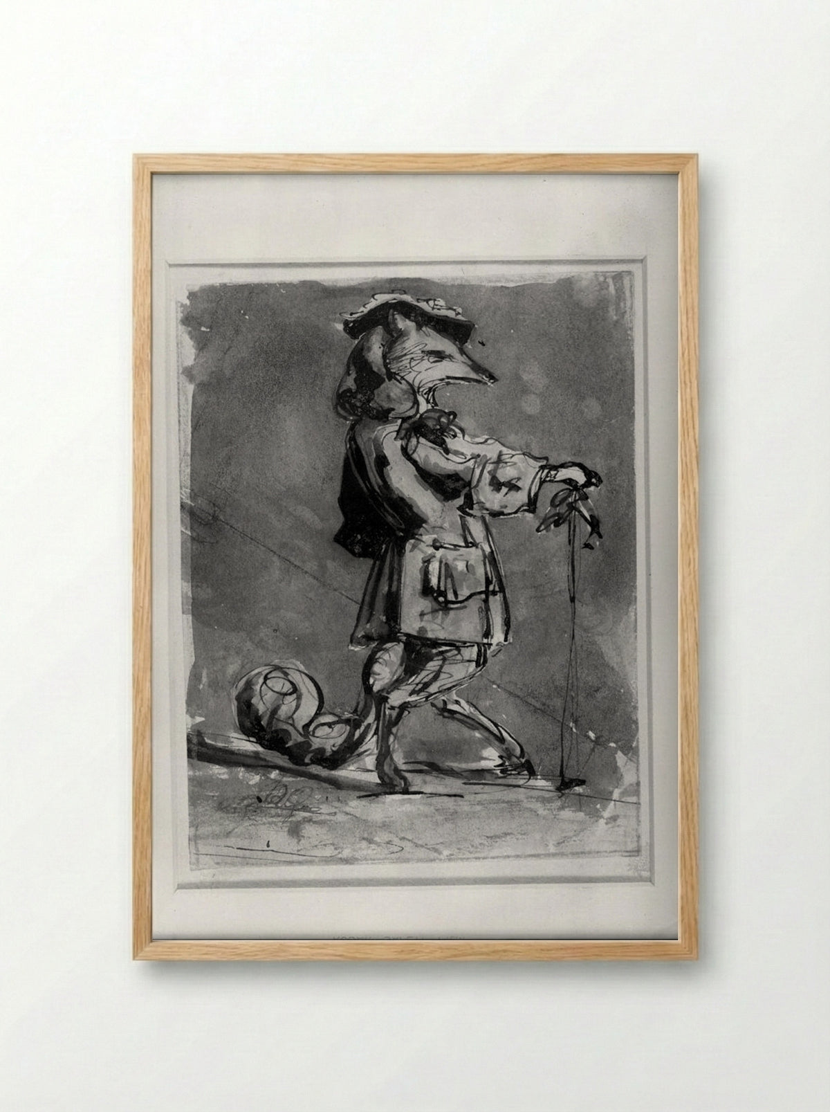 A Fox Dressed as a Gentleman - Jean Ignace Isidore Gérard - Framed Print Wood