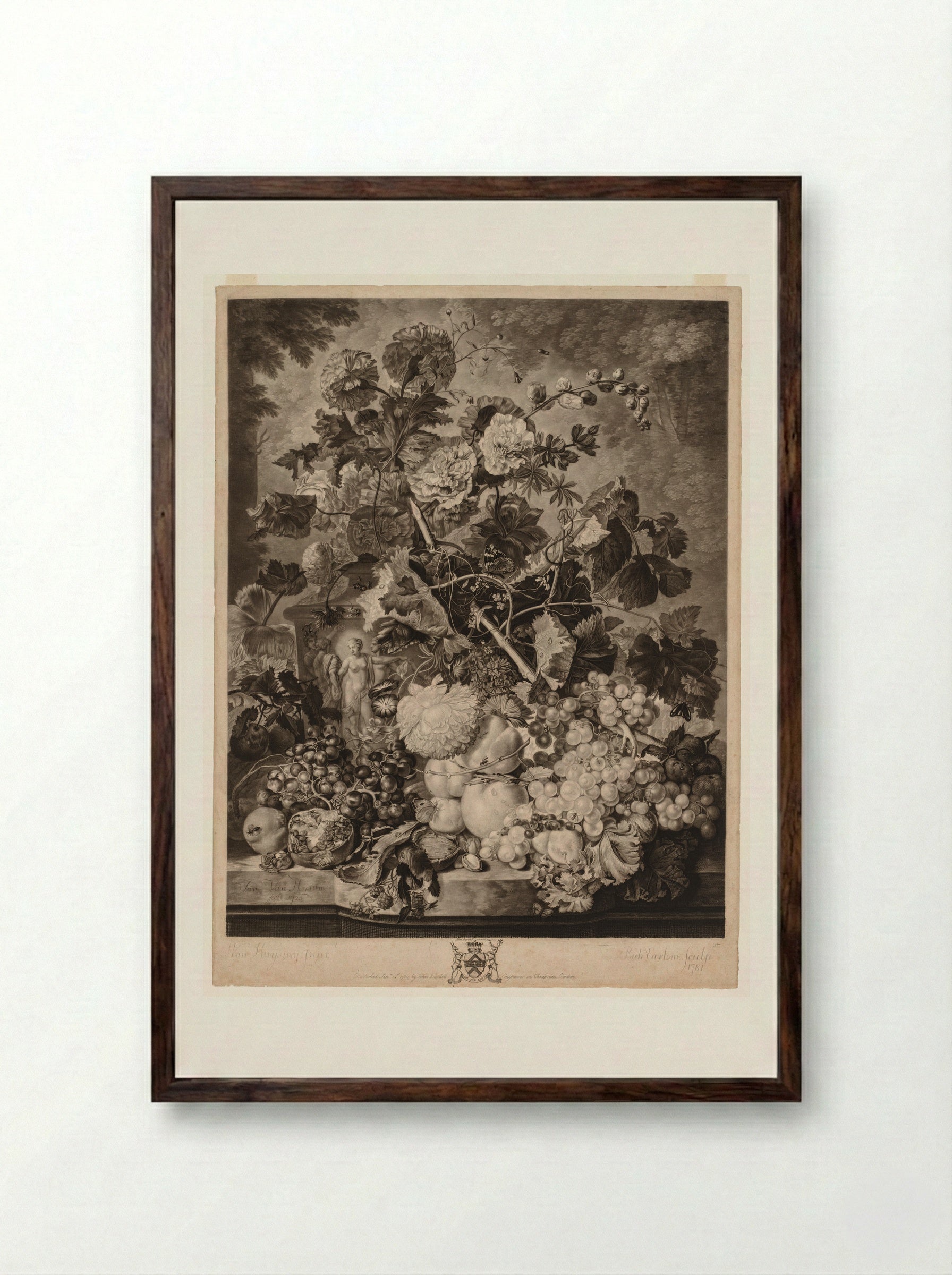 A Fruit Piece - Richard Earlom - Framed Print Dark Wood