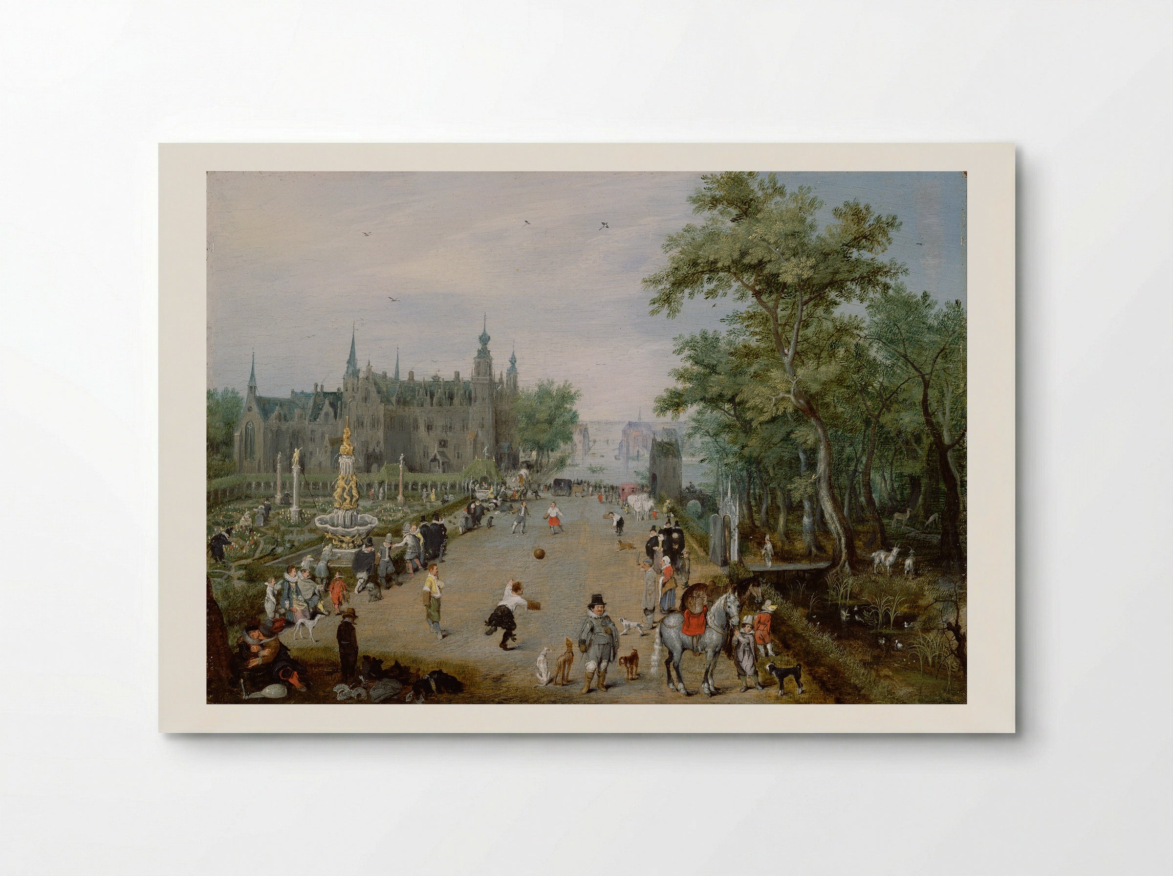 A Game of Handball with Country Palace in Background - Adriaen van de Venne - Poster