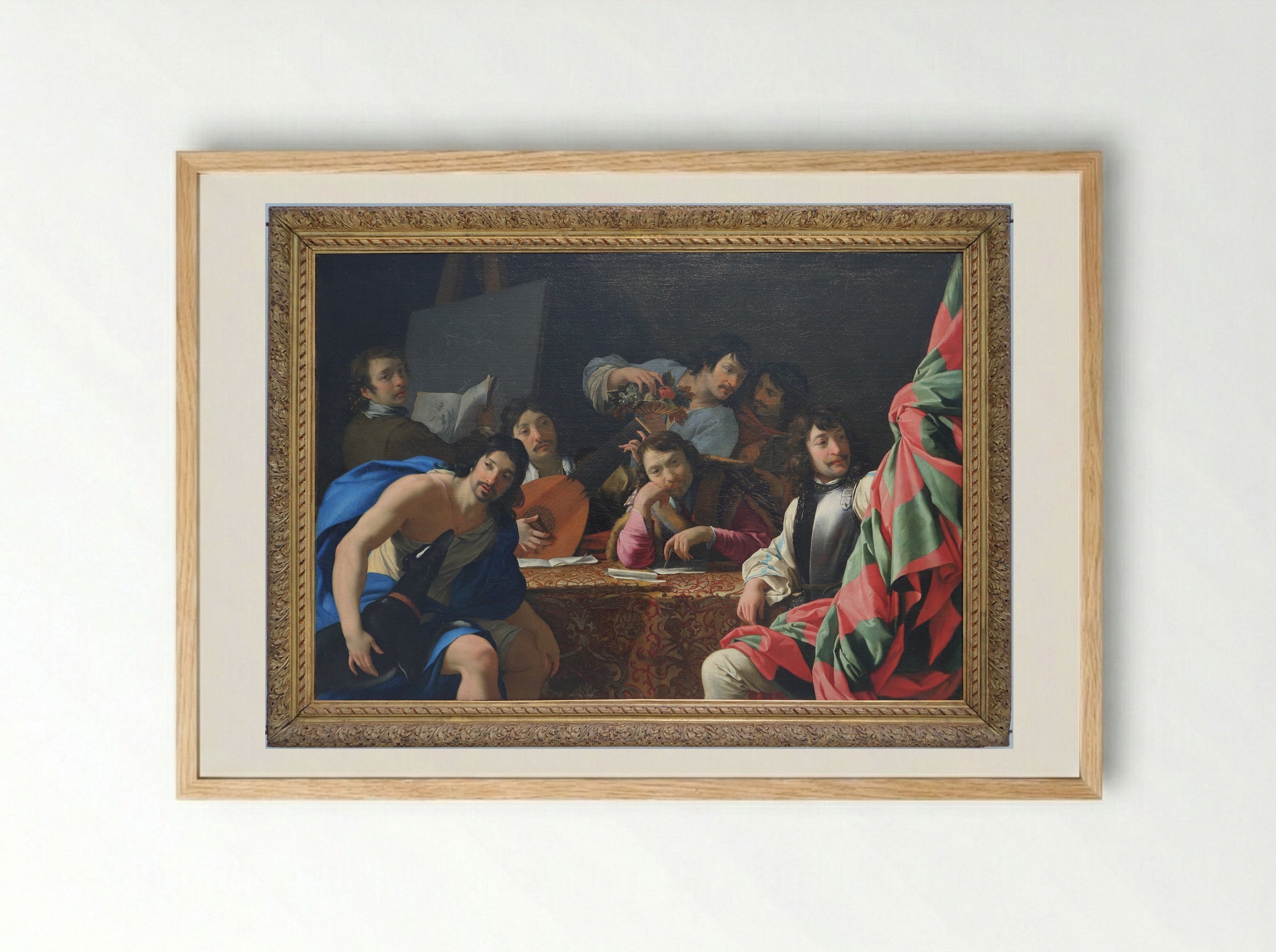 A Gathering of Friends - Eustache Le Sueur - Framed Print Wood