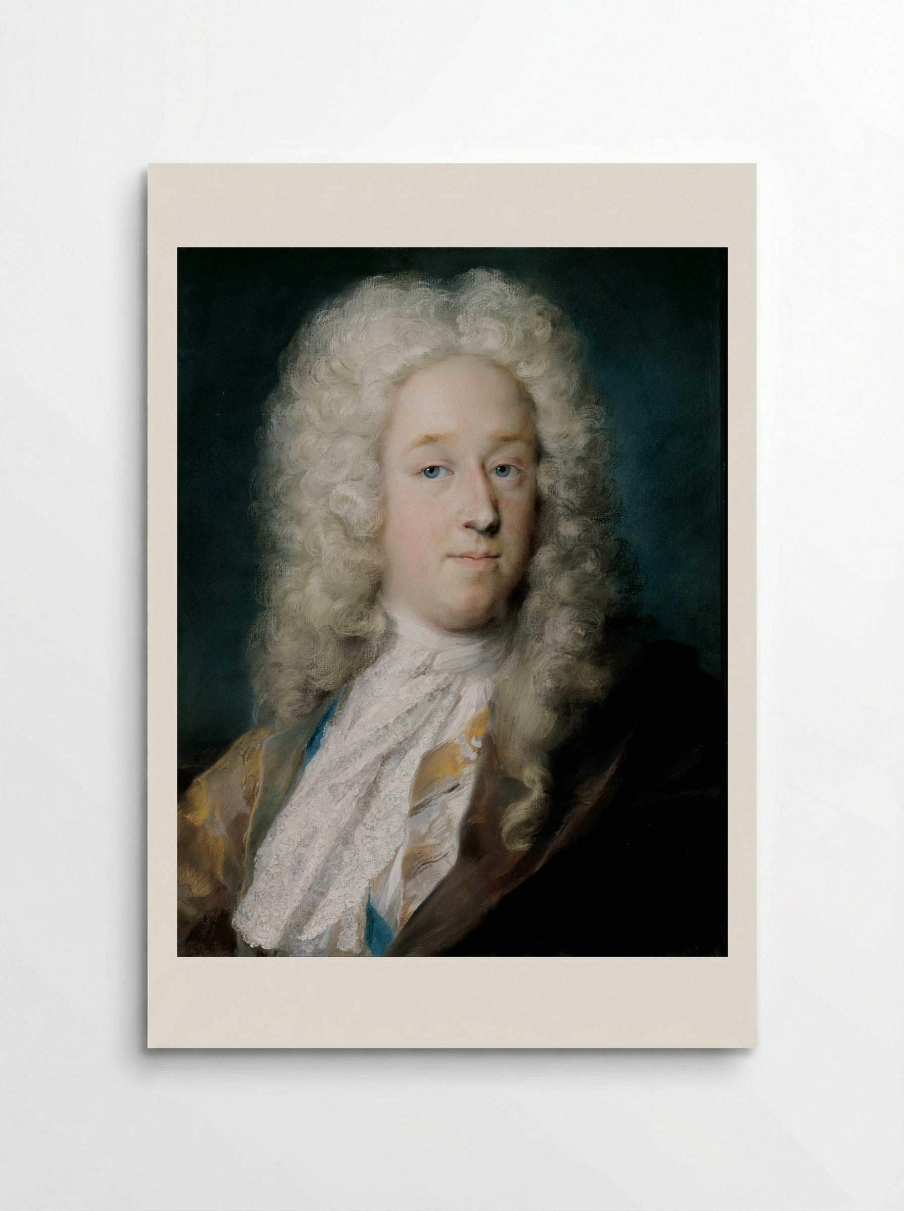 A Gentleman in a Gold Patterned Coat and Violet-Brown Cape - Rosalba Carriera - Poster
