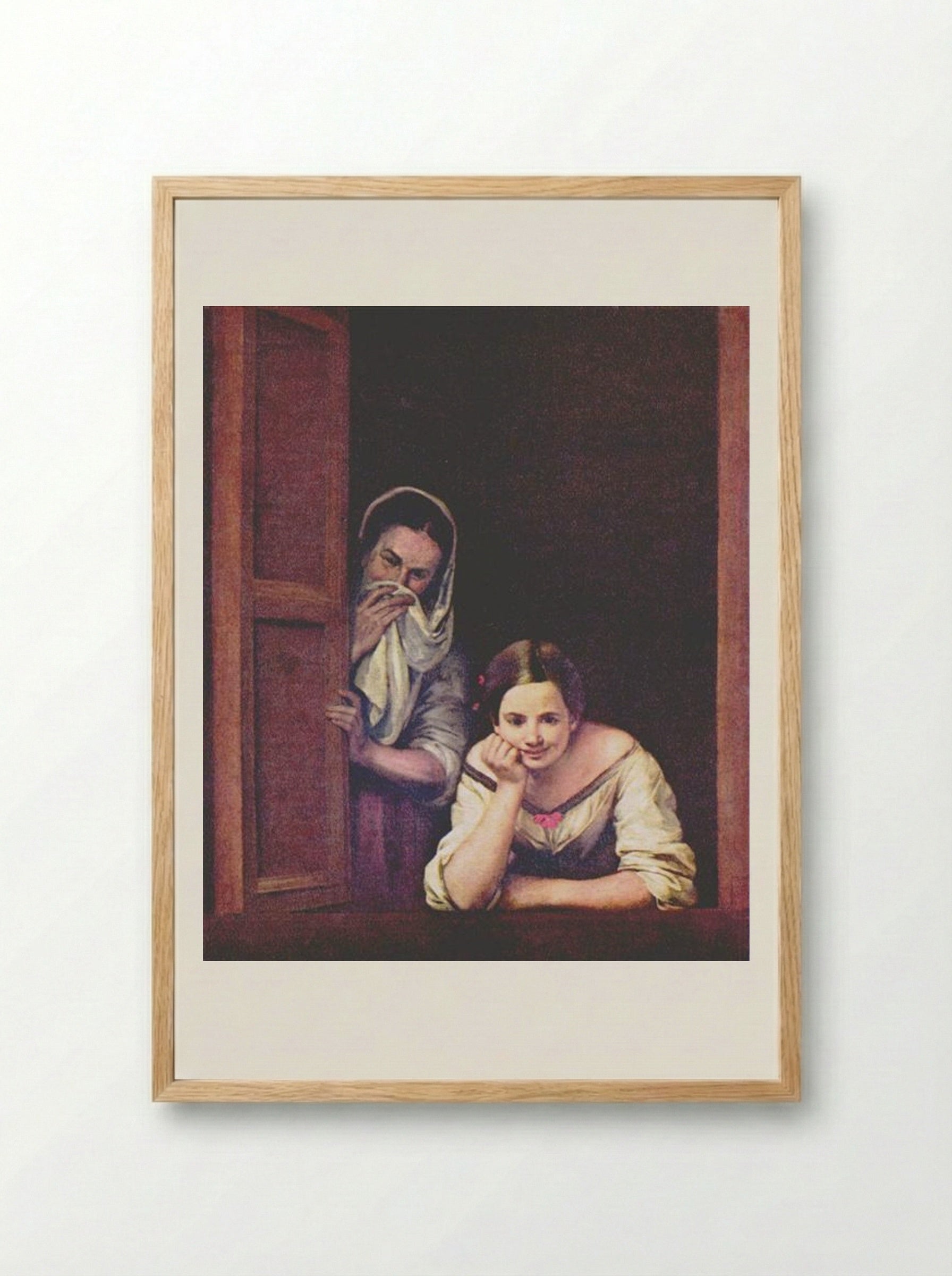A Girl and her Duenna - Bartolomé Esteban Murillo - Framed Print Wood