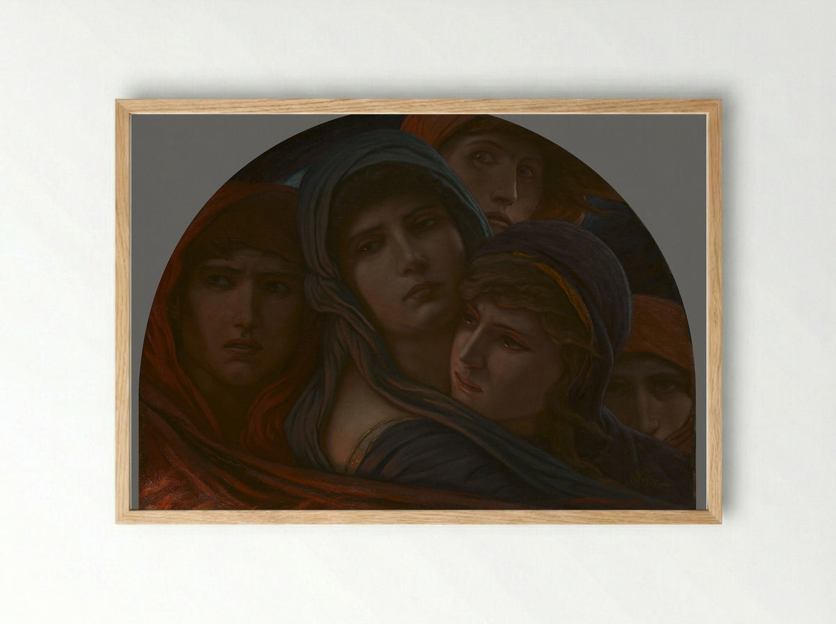 A Glimpse into Hell, or Fear - Elihu Vedder - Framed Print Wood
