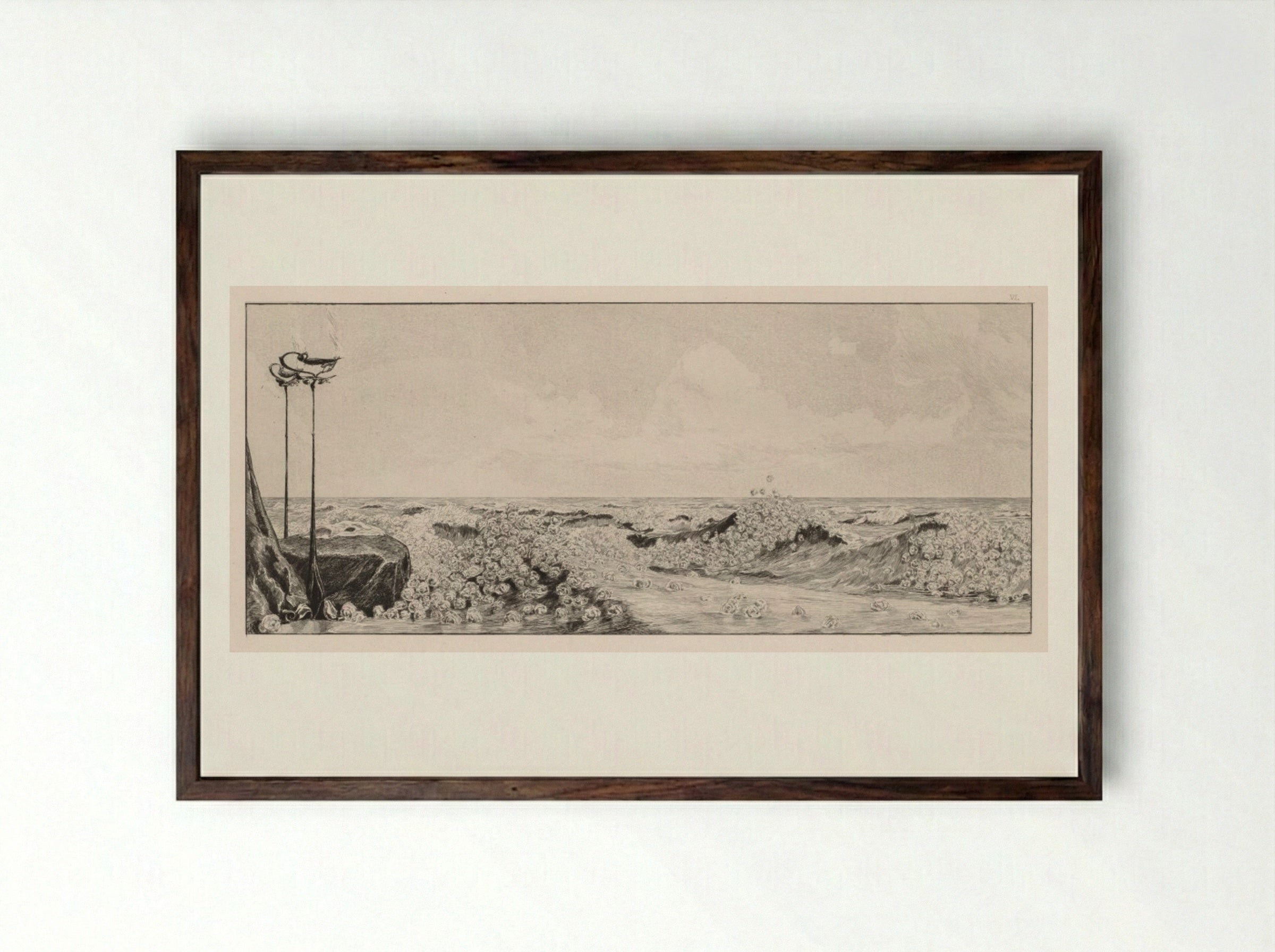 A Glove: Homage - Max Klinger - Framed Print Dark Wood