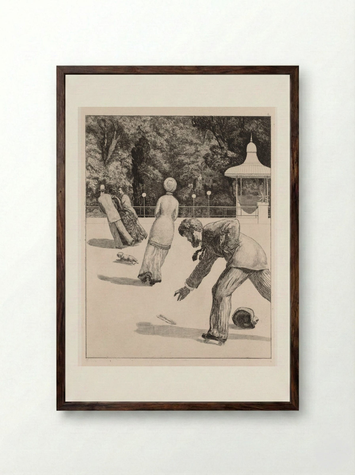 A Glove: The Action - Max Klinger - Framed Print Dark Wood
