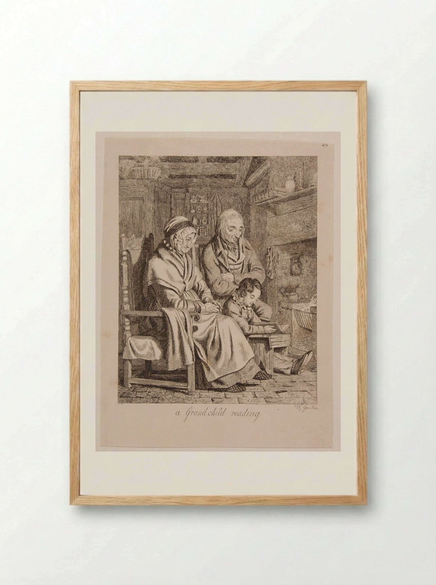 A Grandchild Reading - Walter Geikie - Framed Print Wood