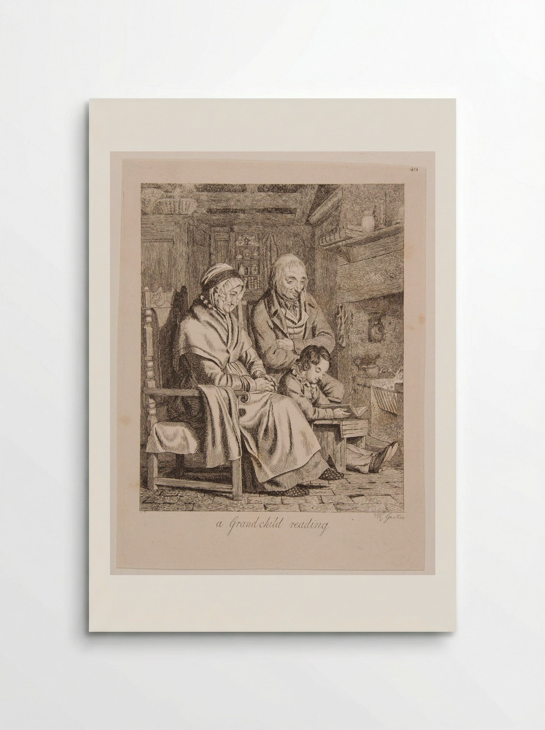 A Grandchild Reading - Walter Geikie - Poster