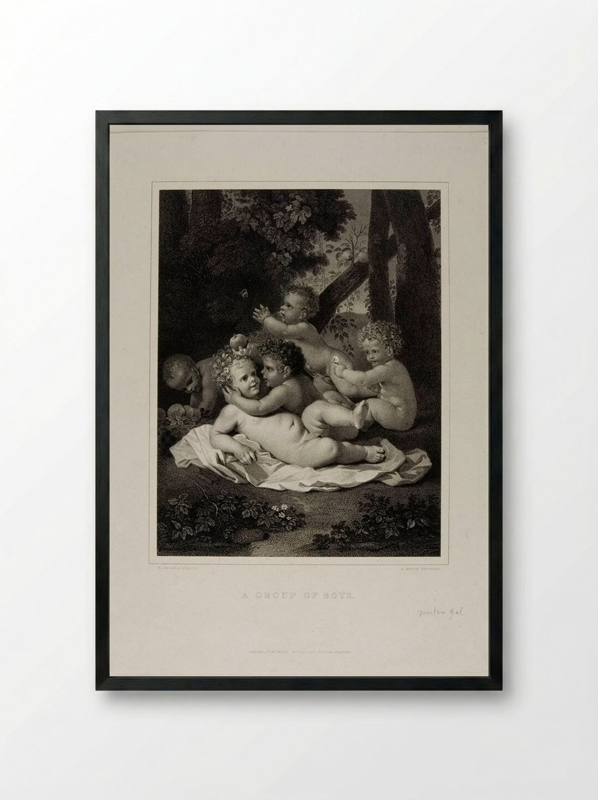 A Group of Boys - Edward Smith - Framed Print Black