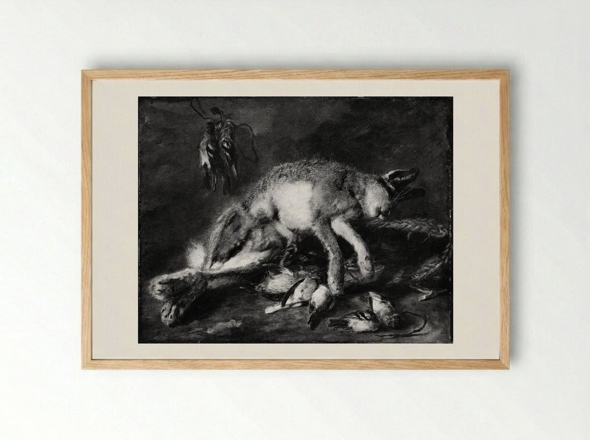 A Hare and Birds - Jan Fyt - Framed Print Wood