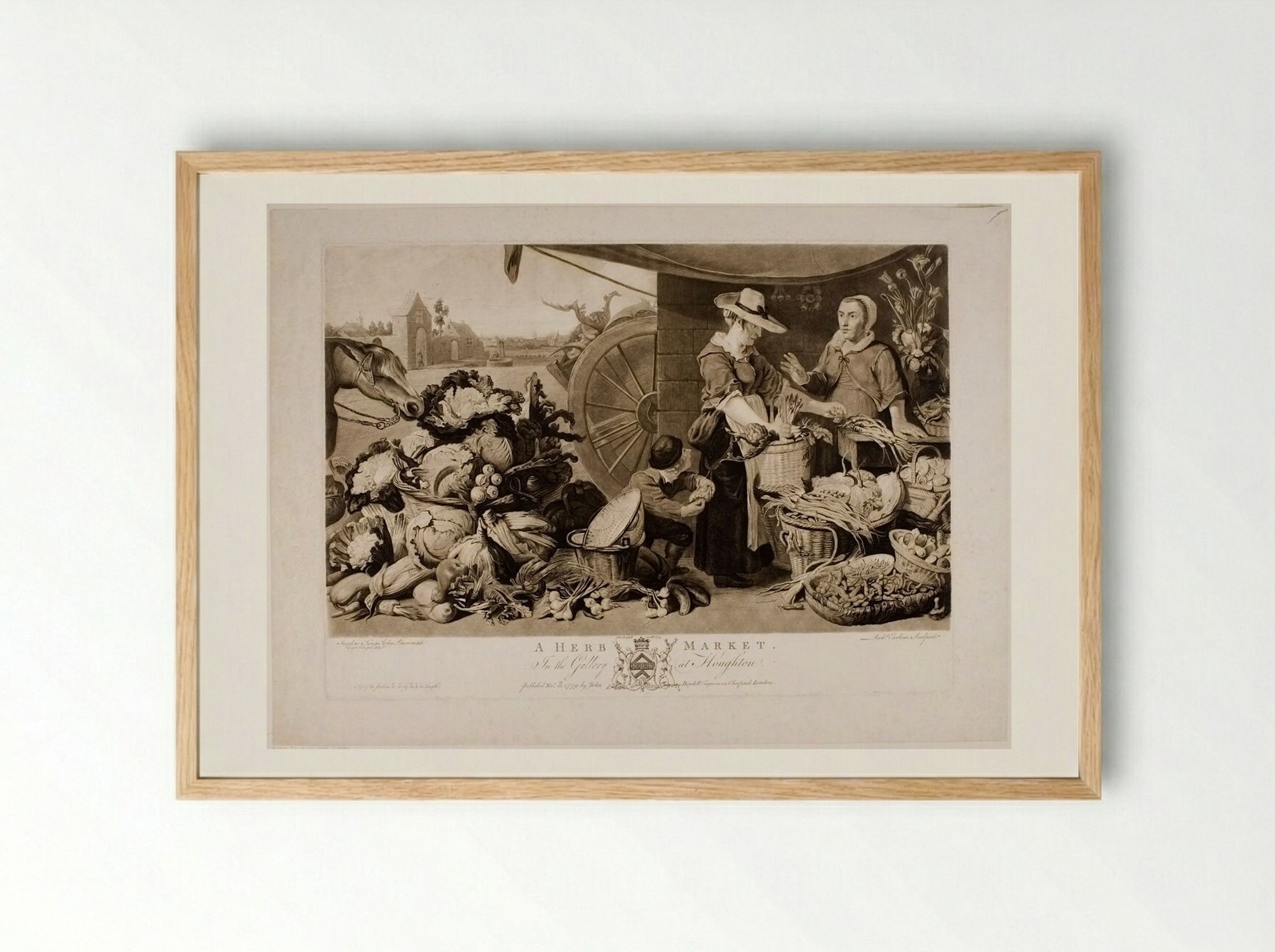 A Herb Market - Richard Earlom - Framed Print Wood