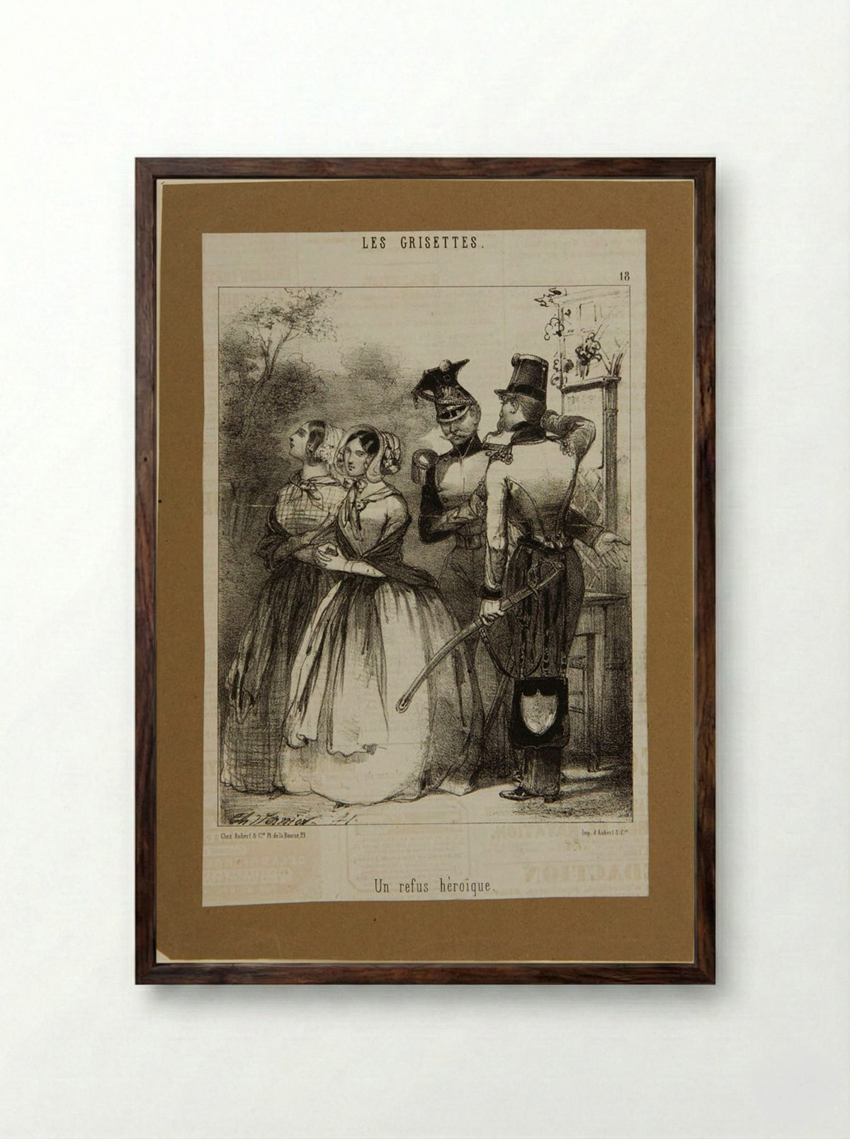 A Heroic Refusal - Charles Vernier - Framed Print Dark Wood