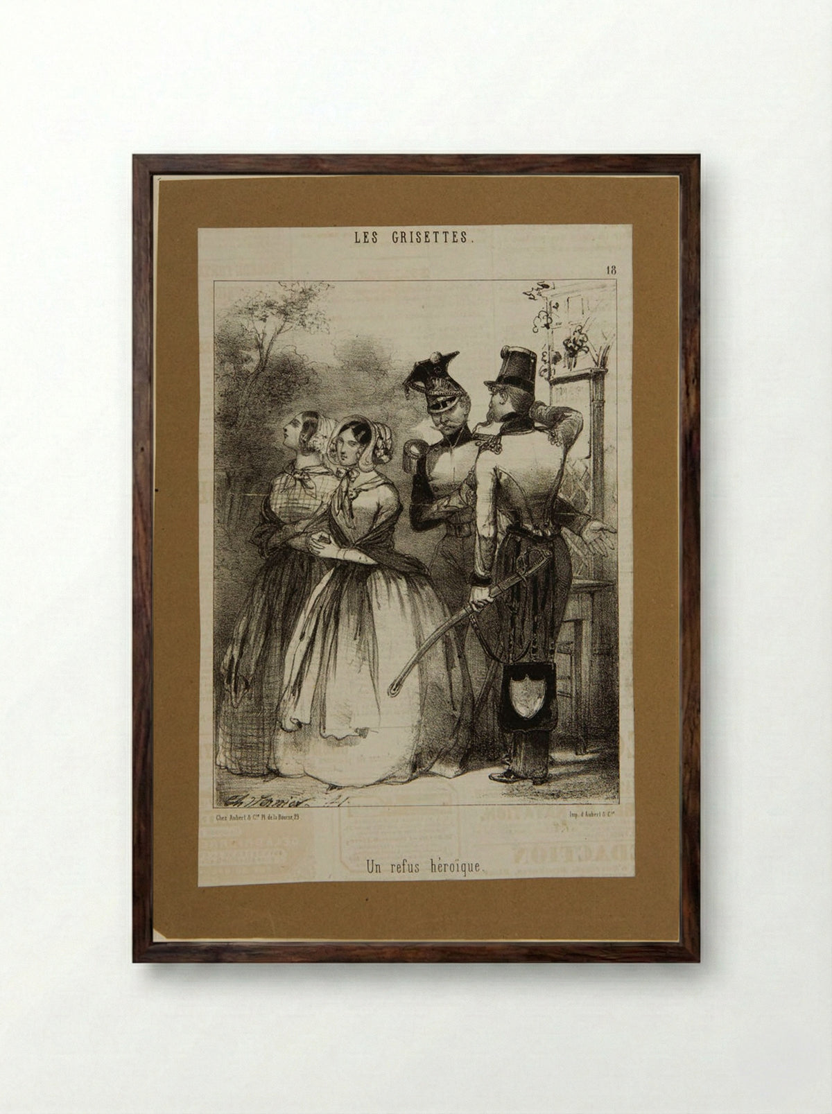 A Heroic Refusal - Charles Vernier - Framed Print Dark Wood