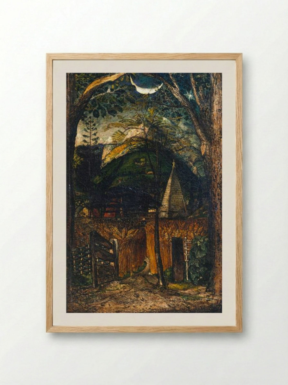 A Hilly Scene - Samuel Palmer - Framed Print Wood