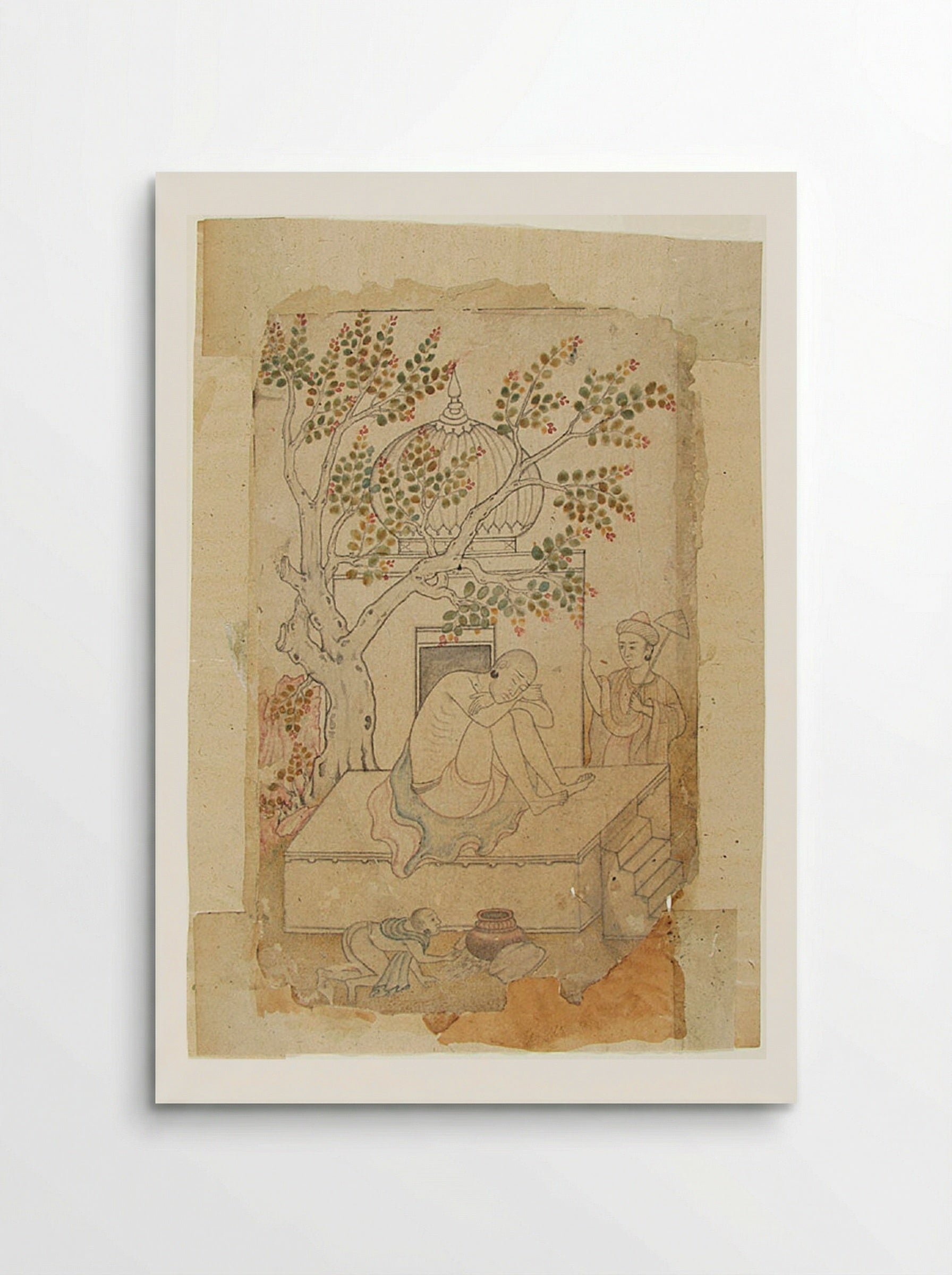 A Holy Man Meditates (Shrine with Sleeping Ascetic) - Daswanth - Poster