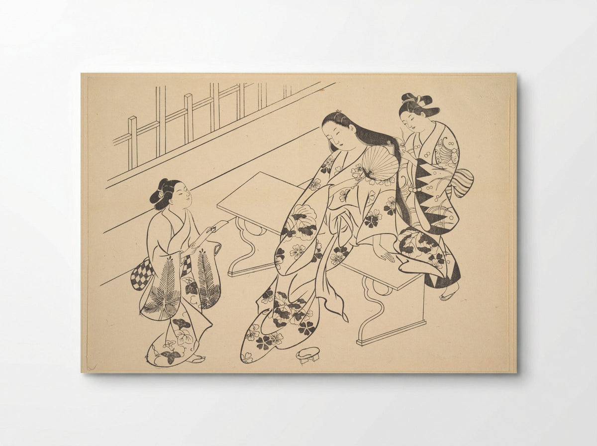 A Kamuro is Shown Bringing a Love Letter to Her Mistress - Okumura Masanobu - Poster