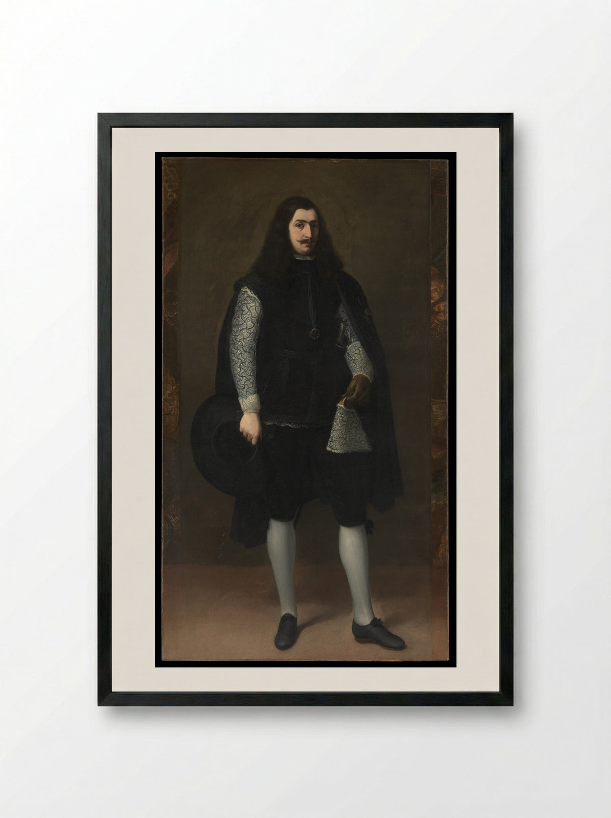 A Knight of Alcántara or Calatrava - Bartolomé Esteban Murillo - Framed Print Black