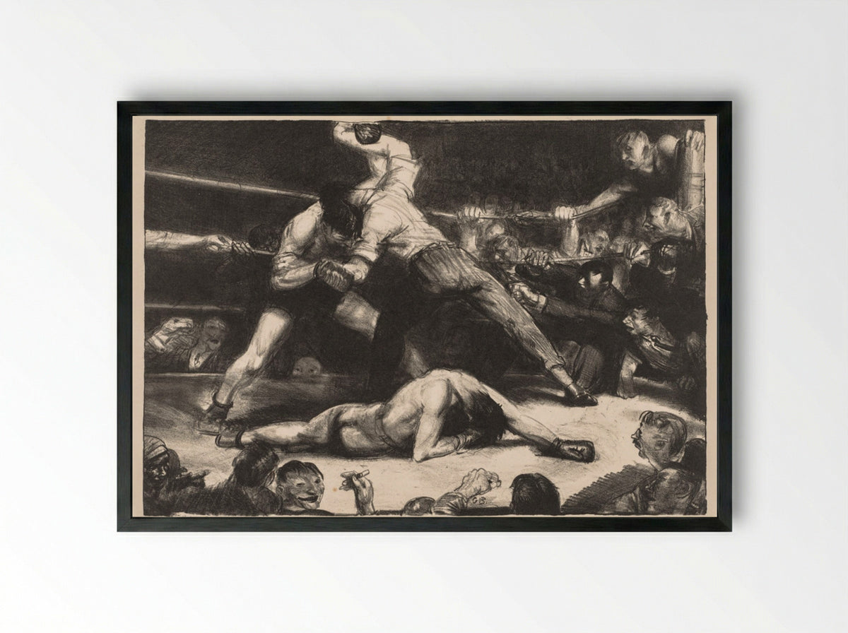 A Knockout - George Bellows - Framed Print Black