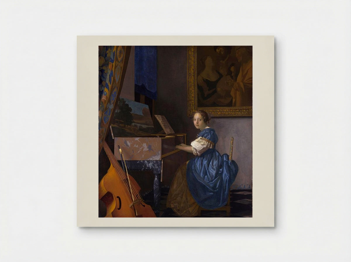 A Lady Seated at a Virginal - Johannes Vermeer - Poster