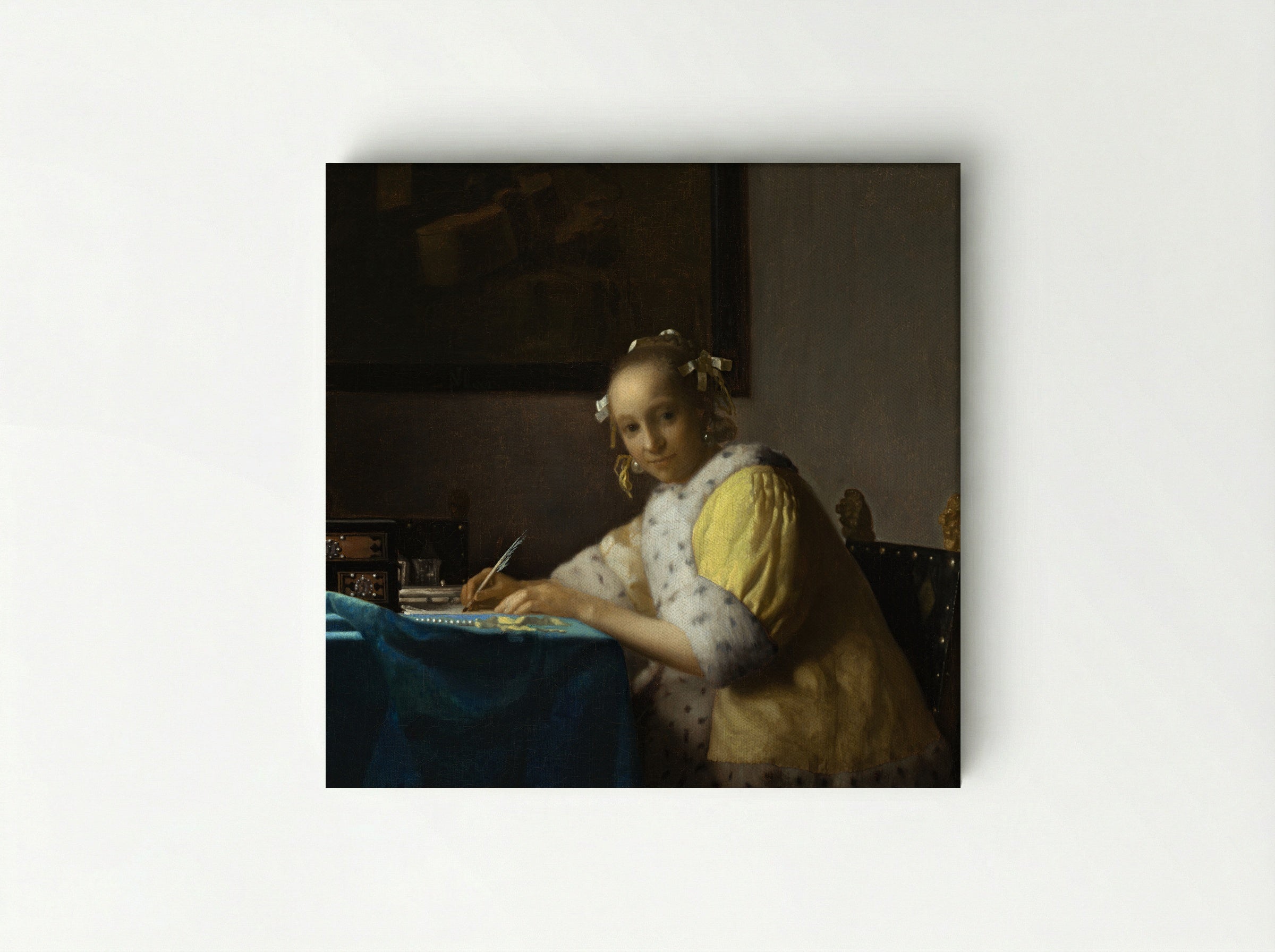 A Lady Writing a Letter - Johannes Vermeer - Canvas