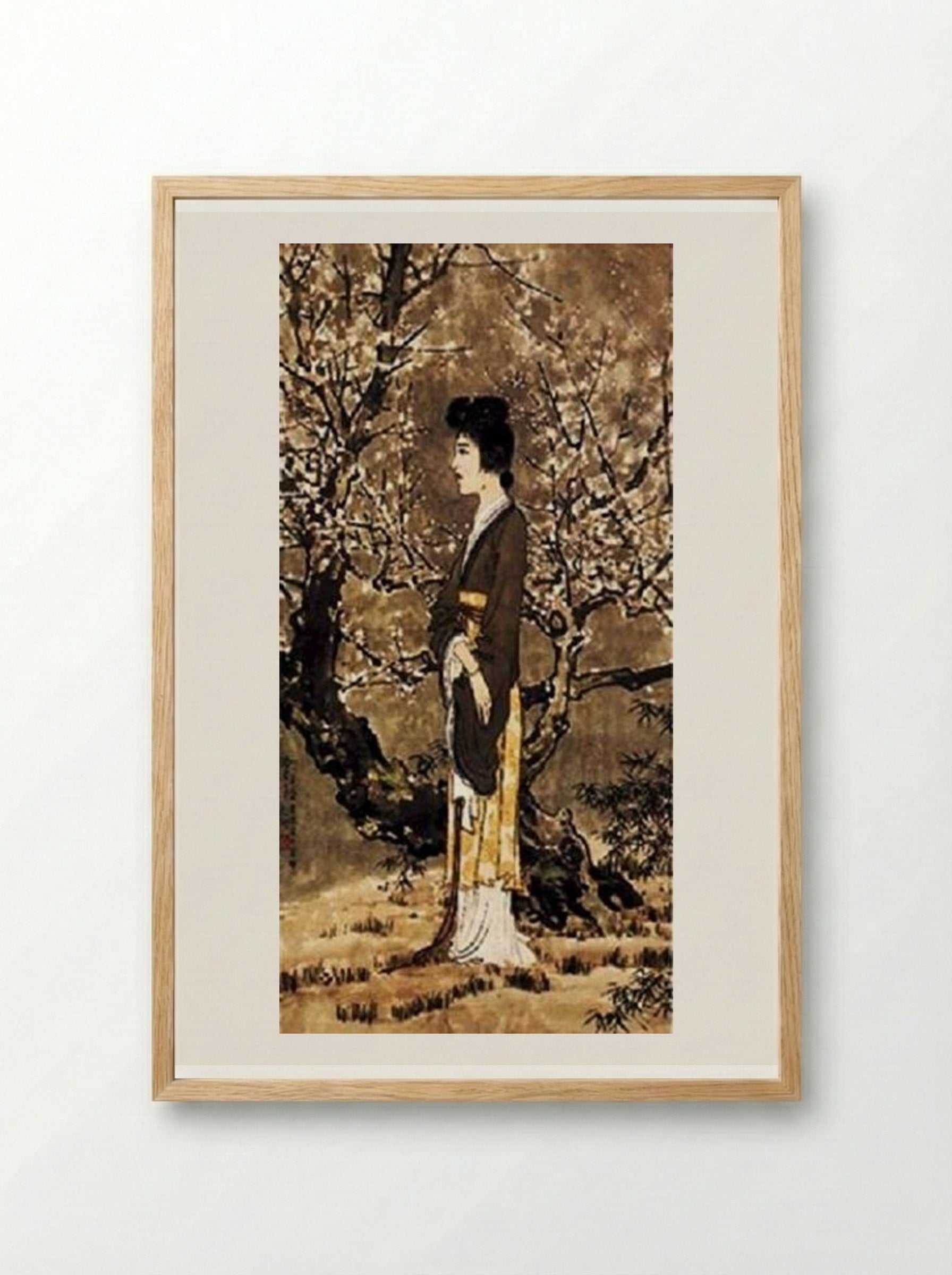 A Lady in a Tang Poem - Xu Beihong - Framed Print Wood