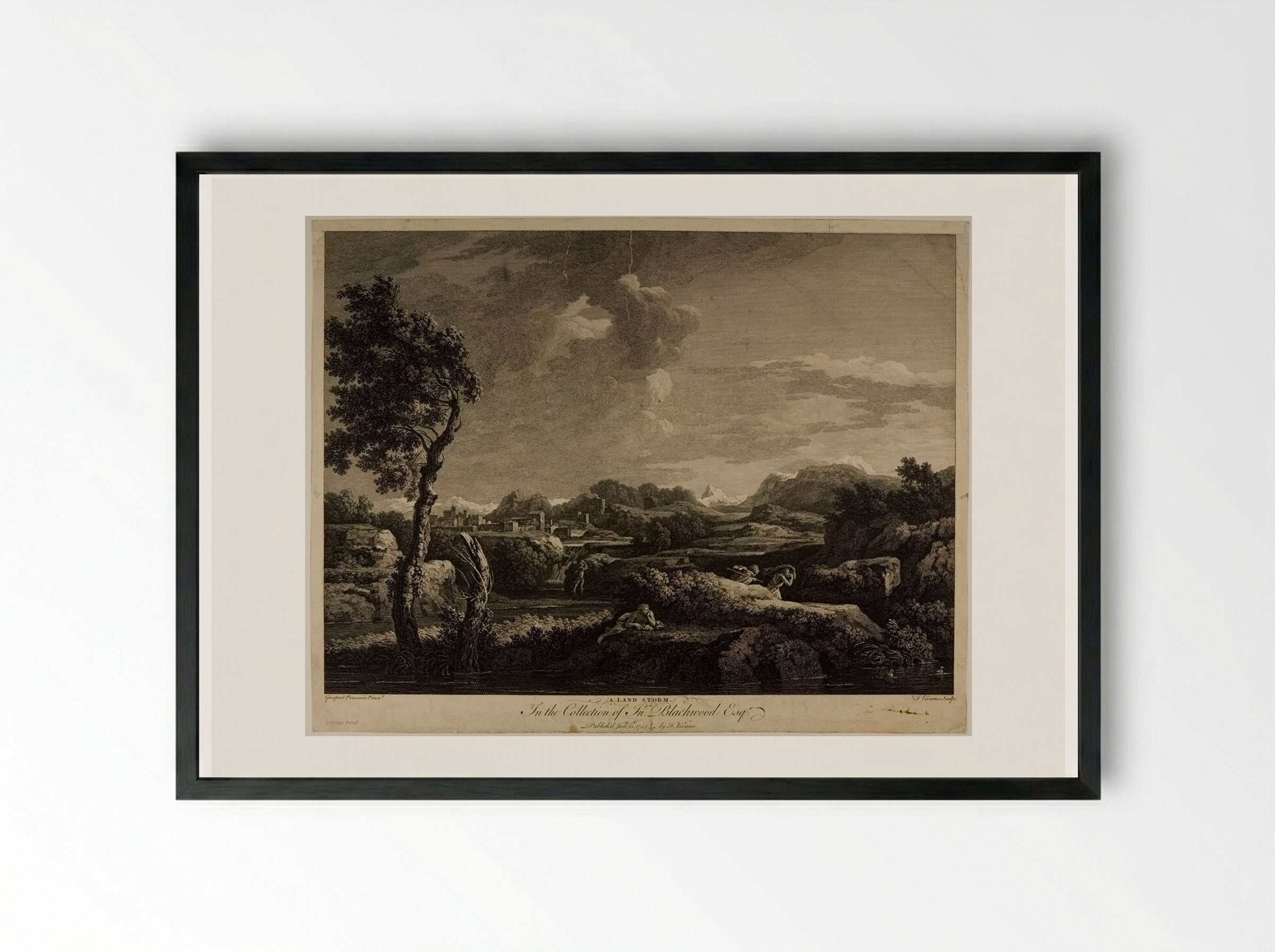 A Land Storm - François Vivares - Framed Print Black