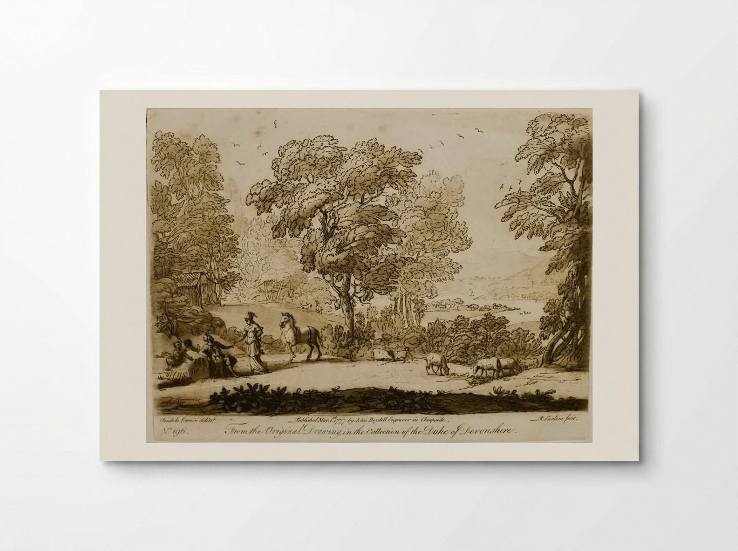 A Landscape, with Figures and Cattle, Erminia and the Old Shepherd - Richard Earlom - Poster