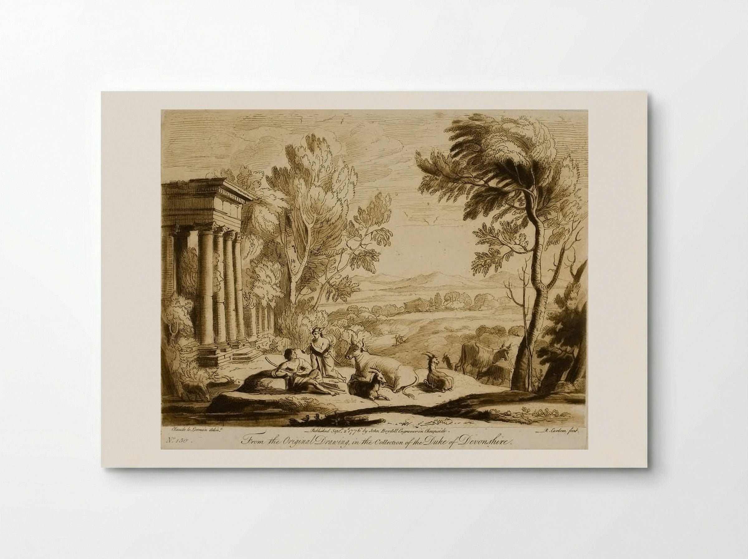 A Landscape, with the Story of Mercury Charming Argus Asleep with His Pipe - Richard Earlom - Poster