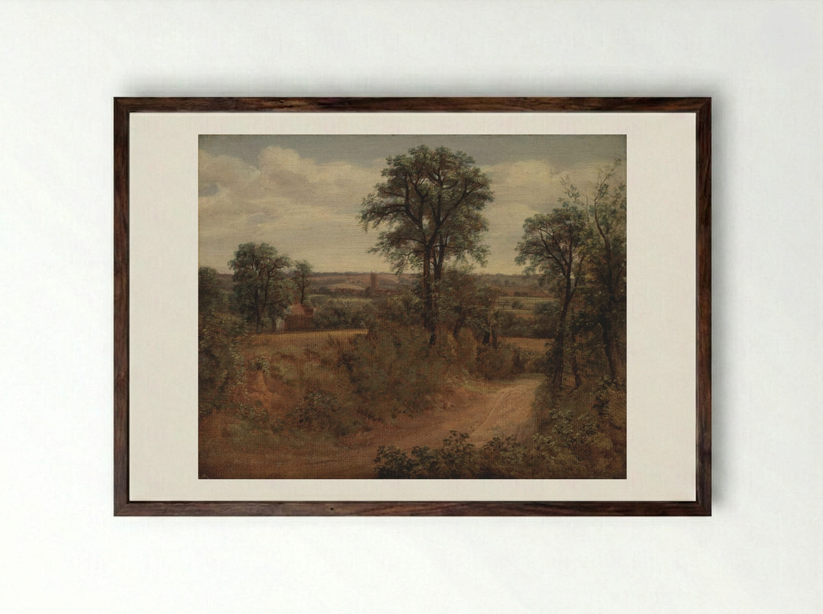 A Lane near Dedham - John Constable - Framed Print Dark Wood