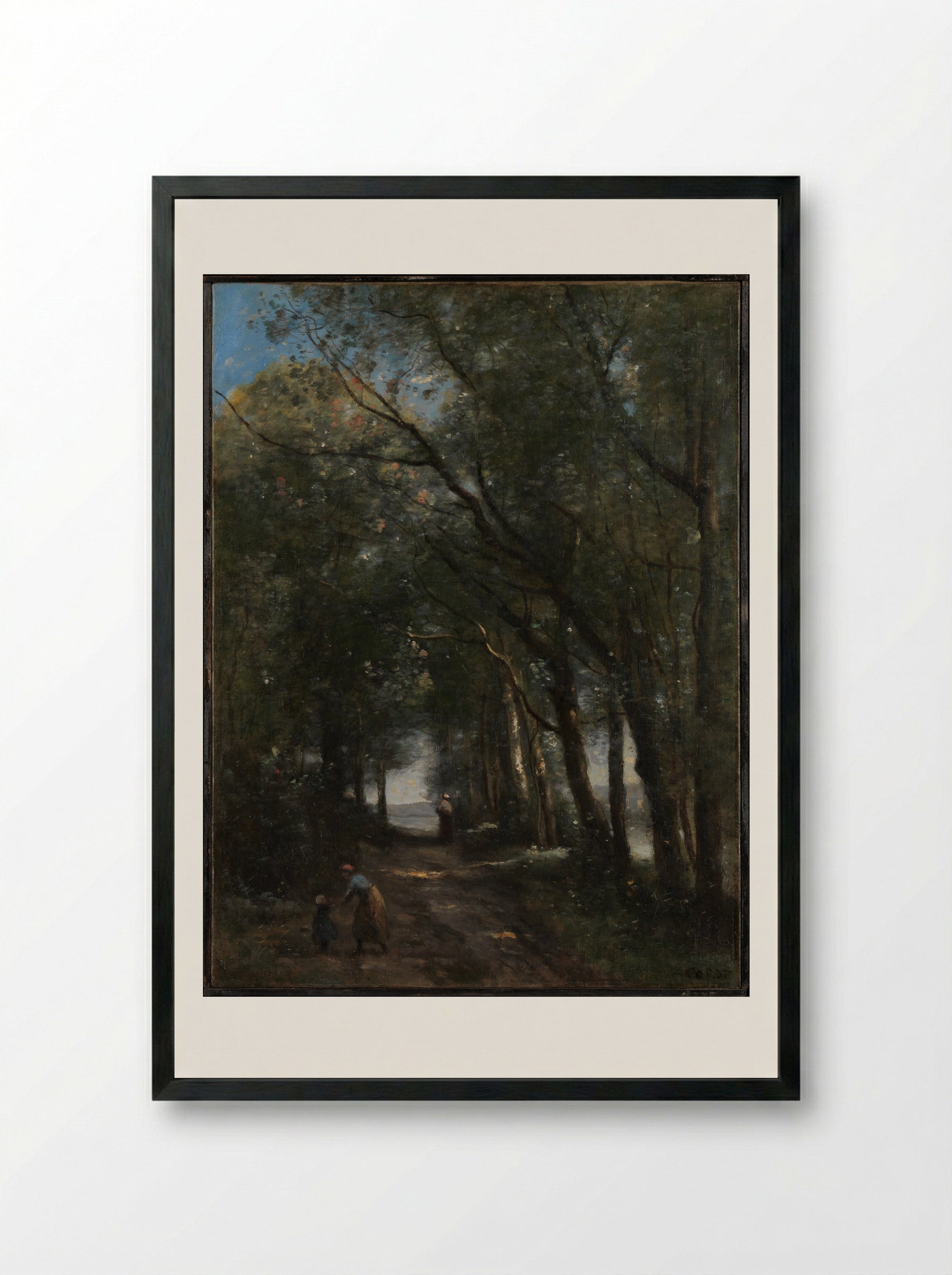 A Lane through the Trees - Camille Corot - Framed Print Black