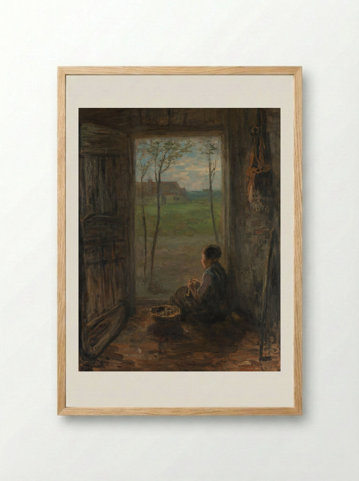 A Laren Scene - Jozef Israëls - Framed Print Wood