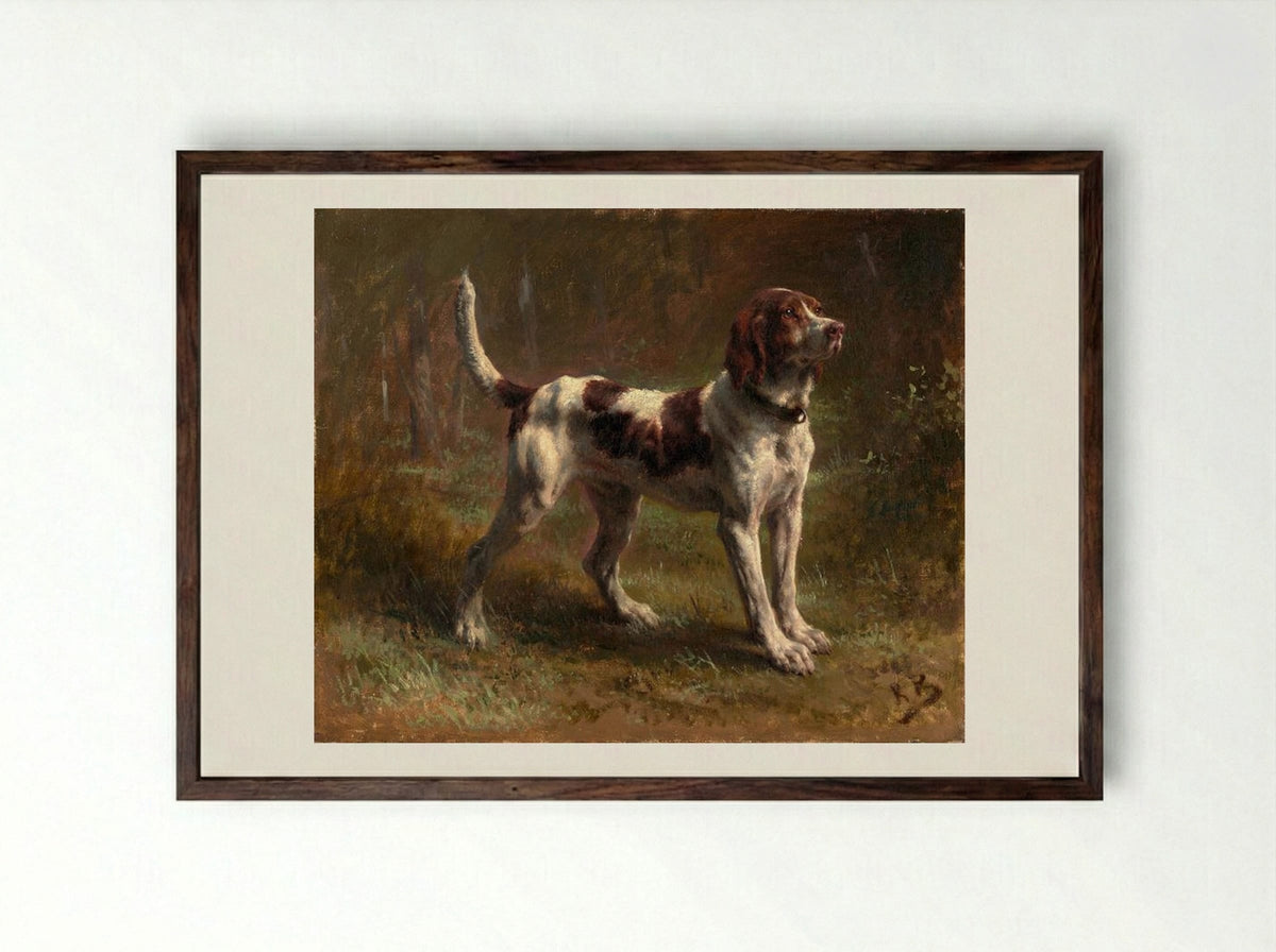 A Limier Briquet Hound - Rosa Bonheur - Framed Print Dark Wood
